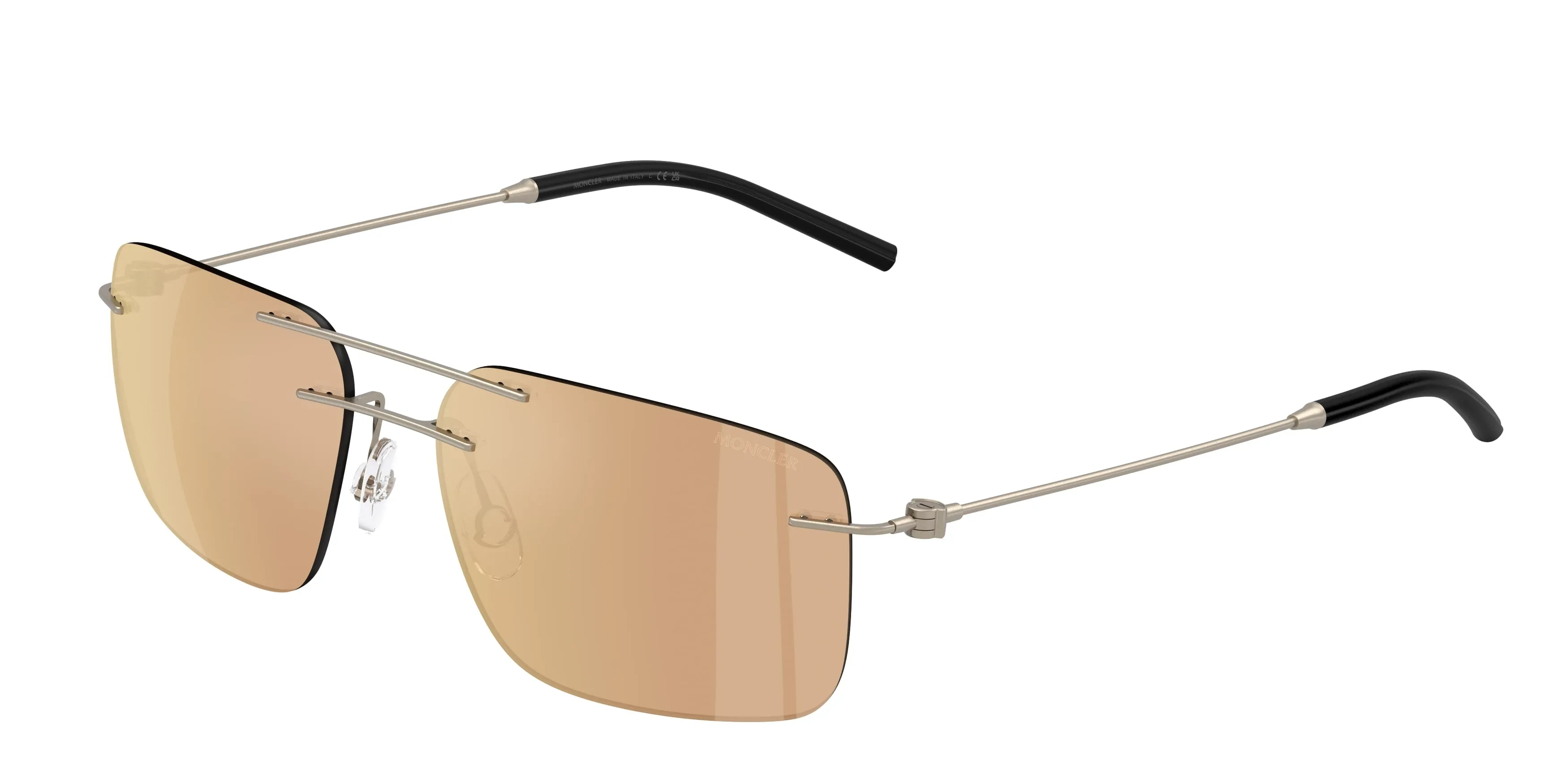 Moncler ME4003 DOPPLER 10037J Occhiali da sole Acciaio Bronzo Marrone Squadrata Specchiate - immagine 1