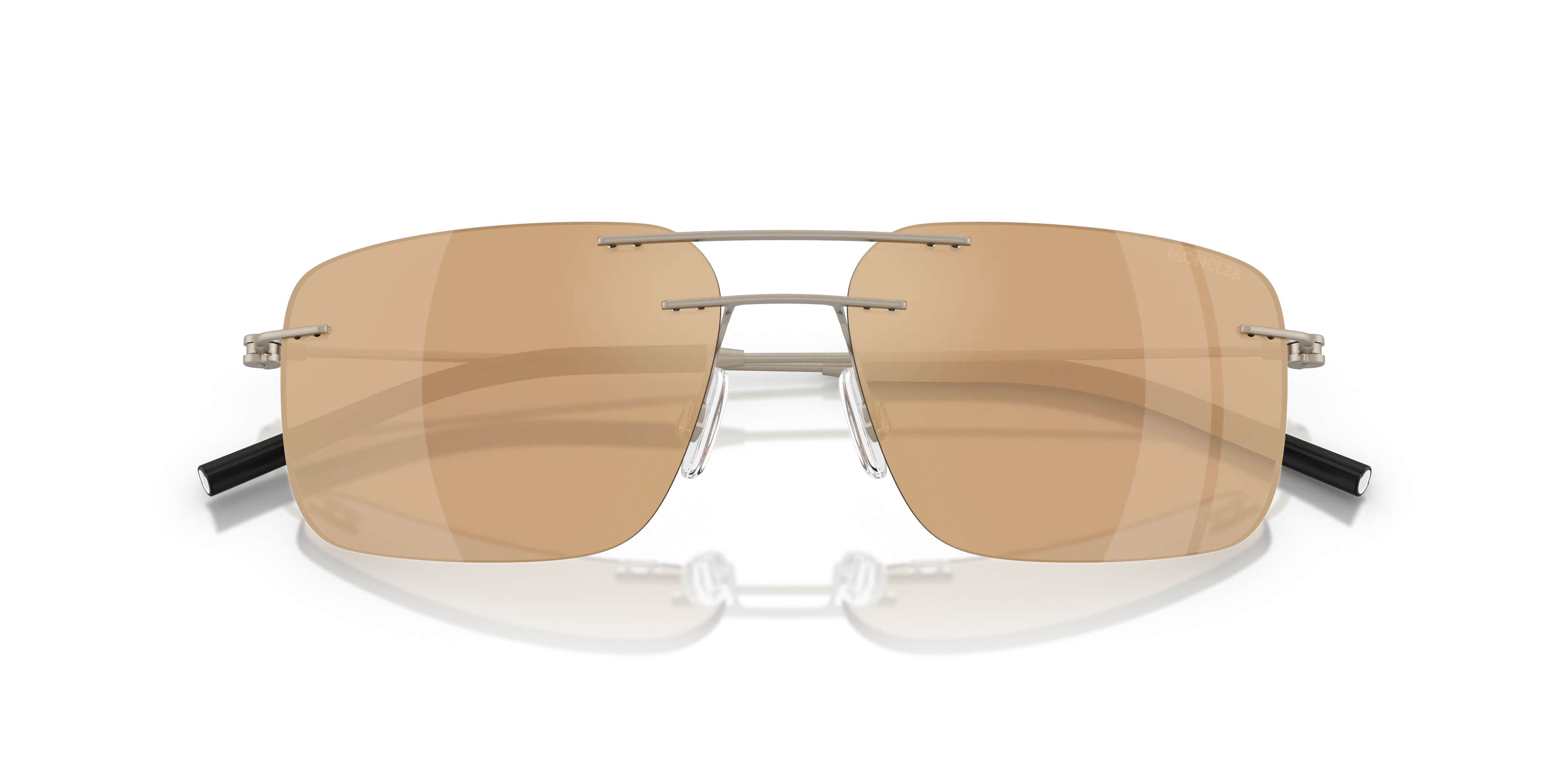 Moncler ME4003 DOPPLER 10037J Occhiali da sole Acciaio Bronzo Marrone Squadrata Specchiate - immagine 2