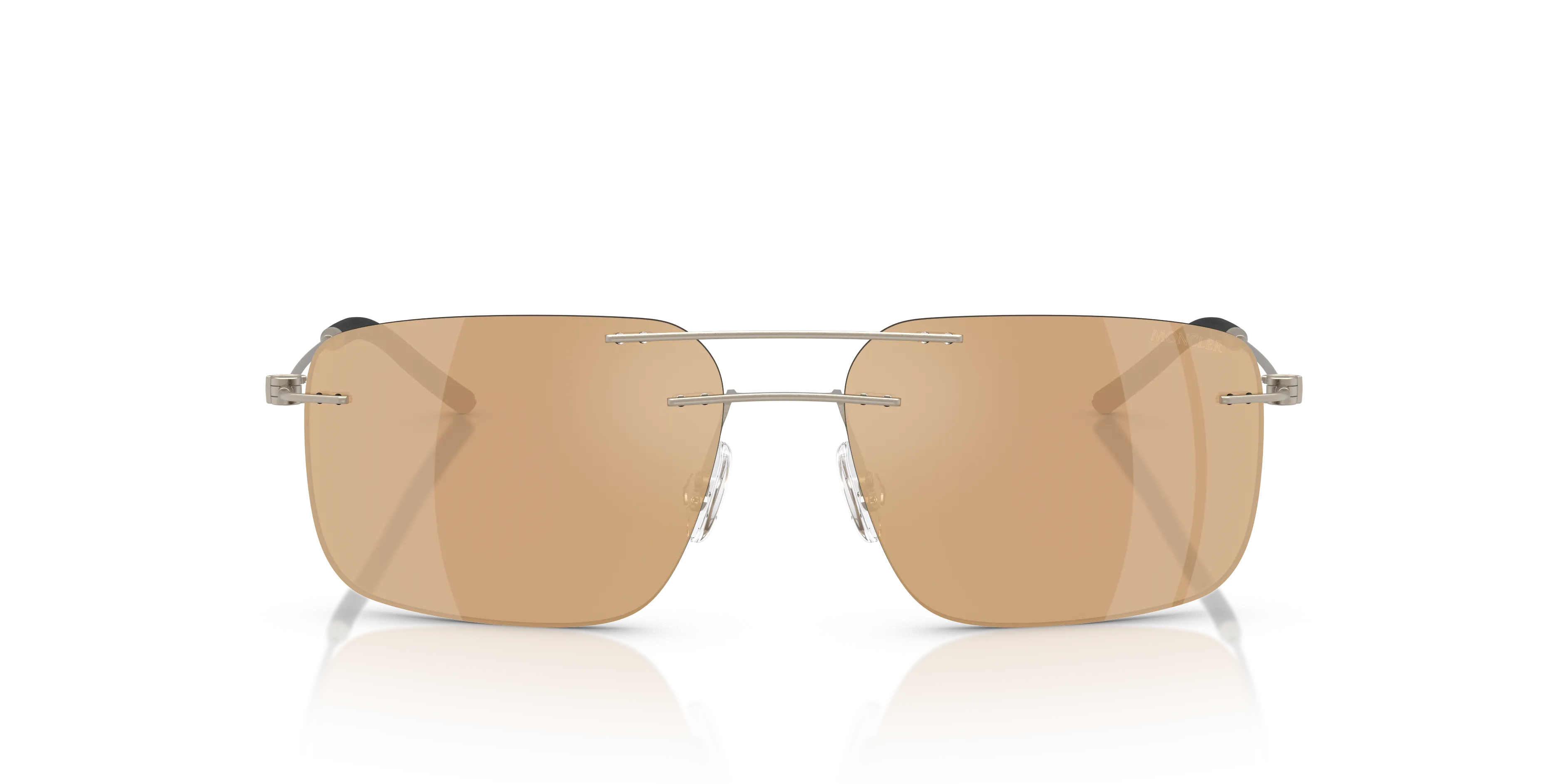Moncler ME4003 DOPPLER 10037J Occhiali da sole Acciaio Bronzo Marrone Squadrata Specchiate - immagine 3