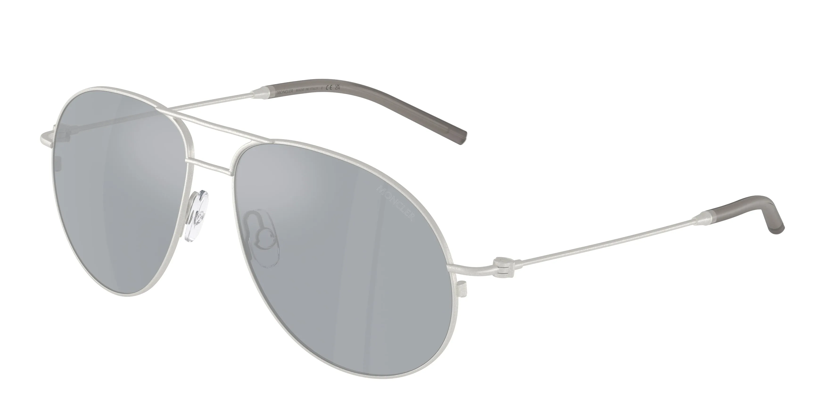Moncler ME4002 FLYZE 10041U Occhiali da sole Acciaio Argento Blu Pilot Specchiate - immagine 1