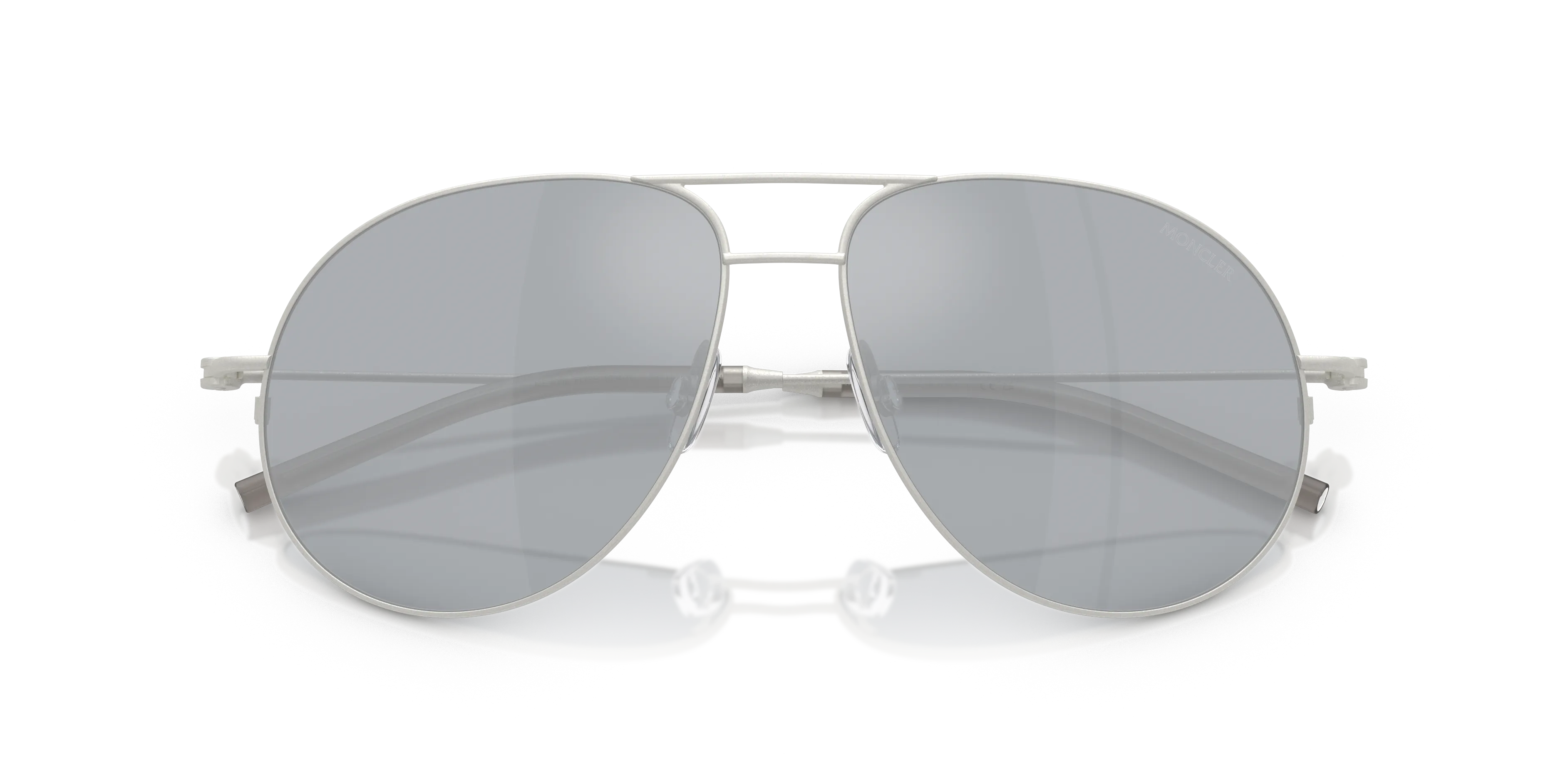 Moncler ME4002 FLYZE 10041U Occhiali da sole Acciaio Argento Blu Pilot Specchiate - immagine 2