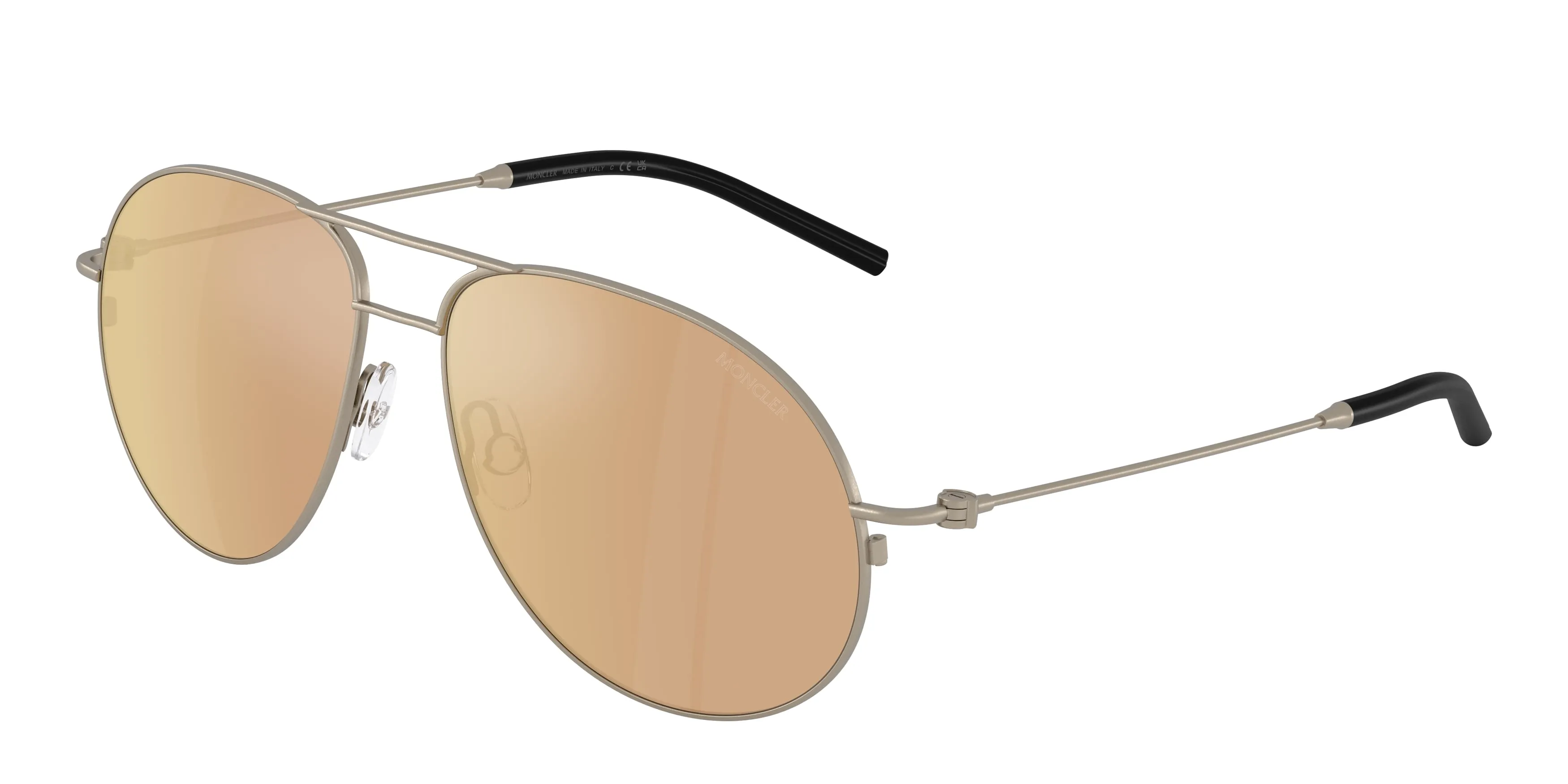 Moncler ME4002 FLYZE 10037J Occhiali da sole Acciaio Bronzo Marrone Pilot Specchiate - immagine 1