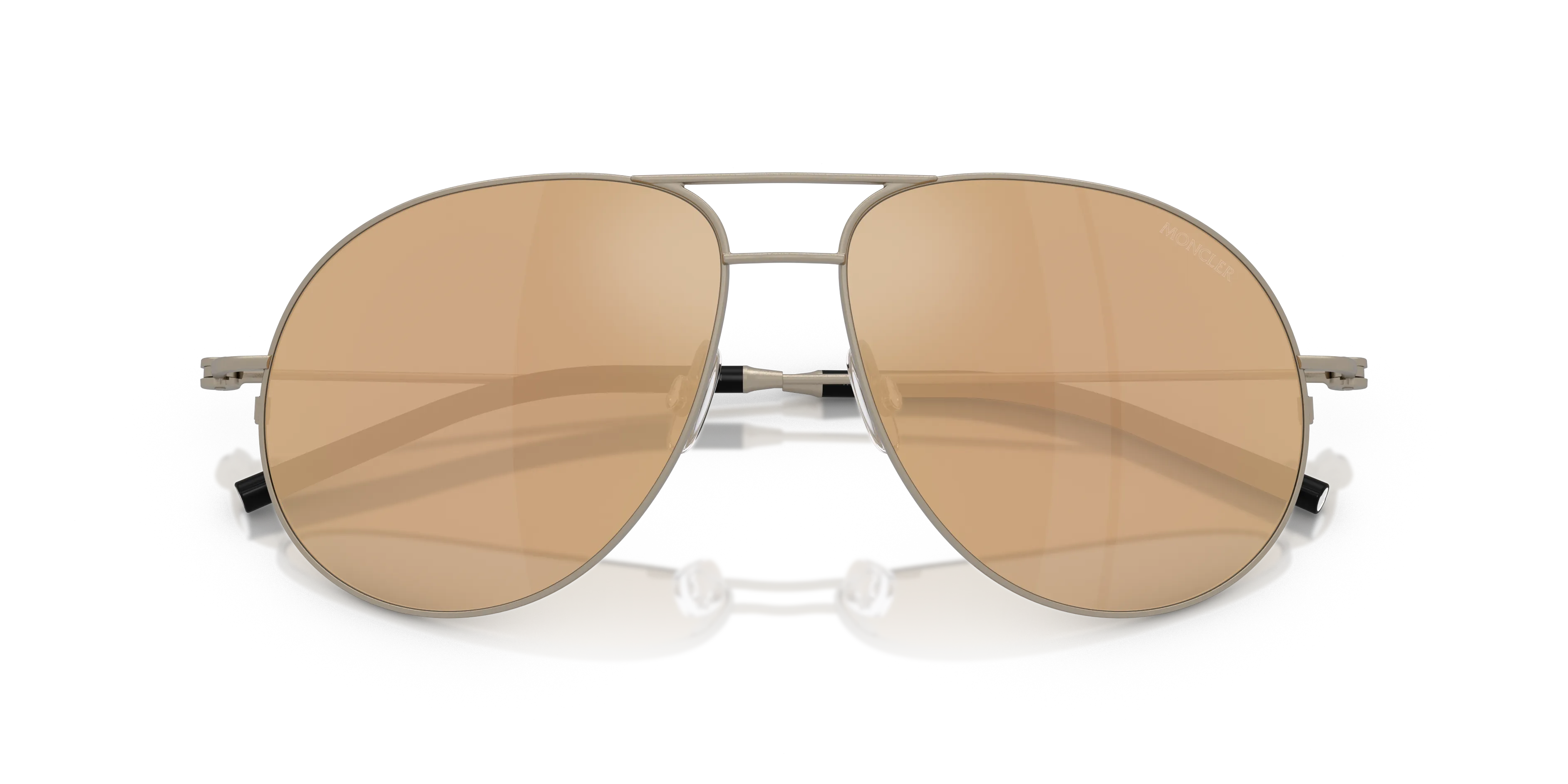 Moncler ME4002 FLYZE 10037J Occhiali da sole Acciaio Bronzo Marrone Pilot Specchiate - immagine 2