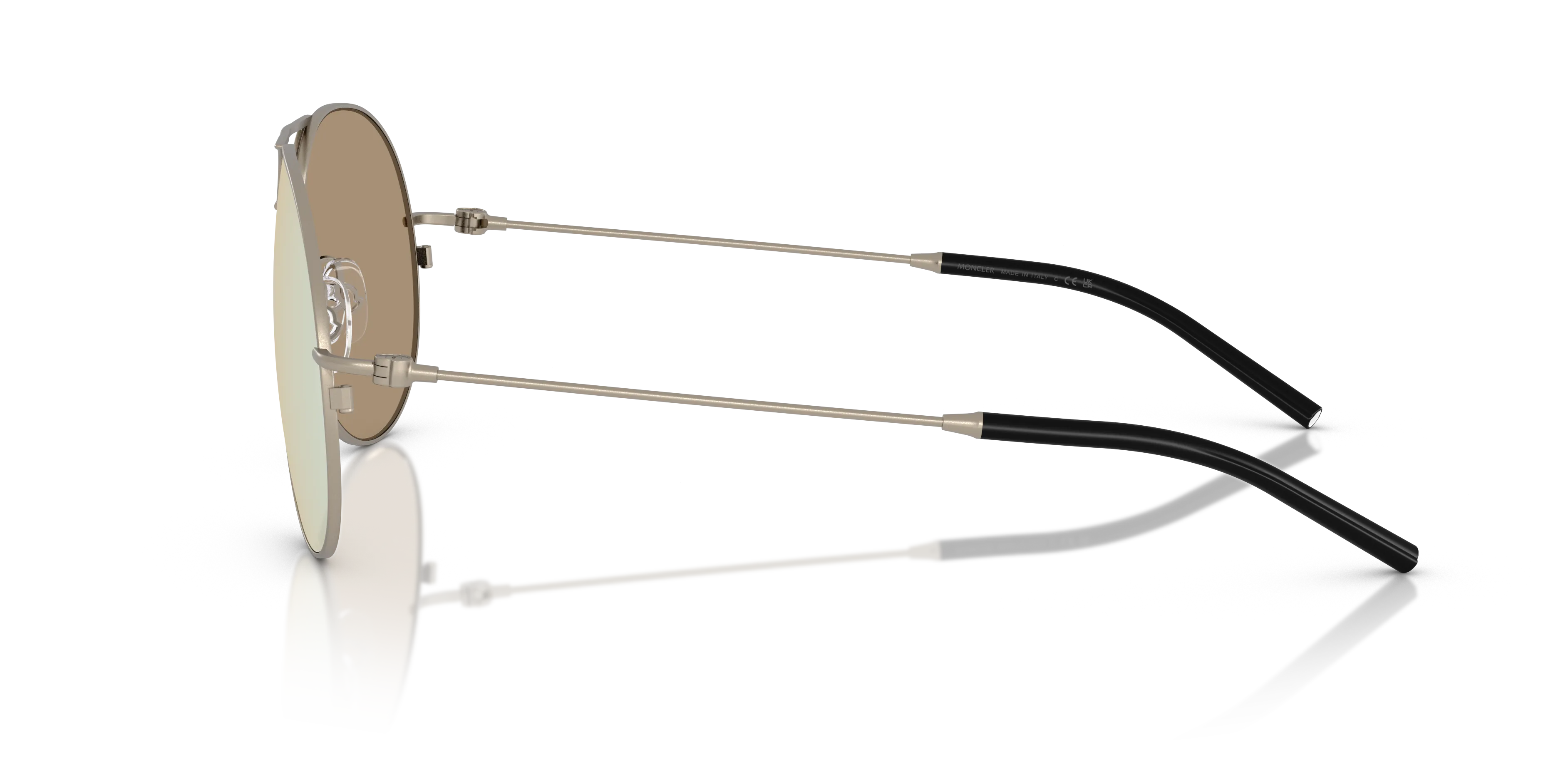 Moncler ME4002 FLYZE 10037J Occhiali da sole Acciaio Bronzo Marrone Pilot Specchiate - immagine 4