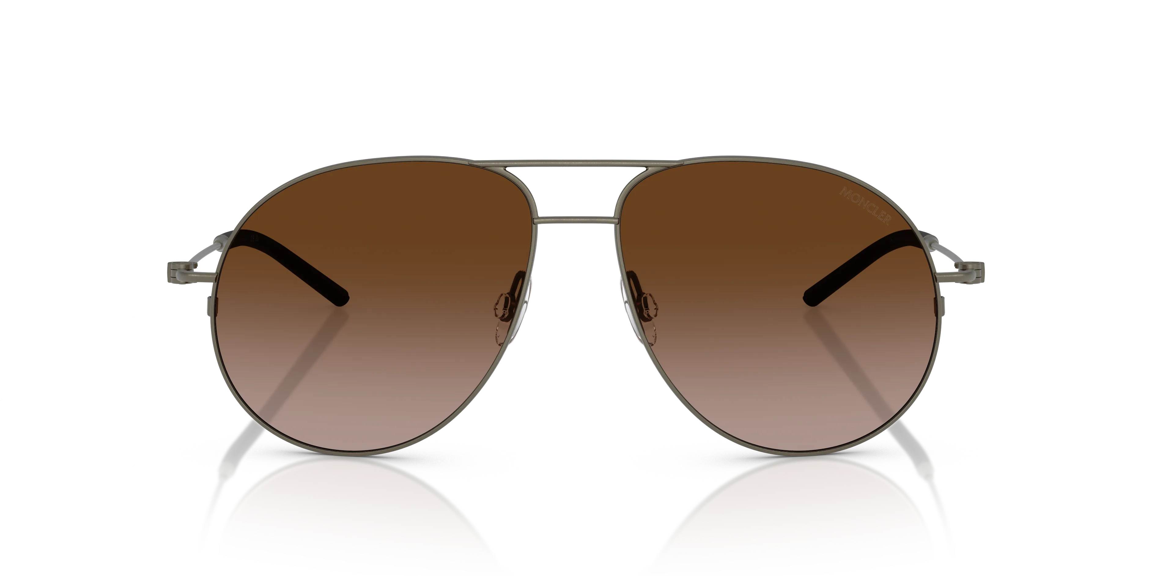 Moncler ME4002 FLYZE 100213 Occhiali da sole Acciaio Grigio Marrone Pilot Normale Sfumato - immagine 3