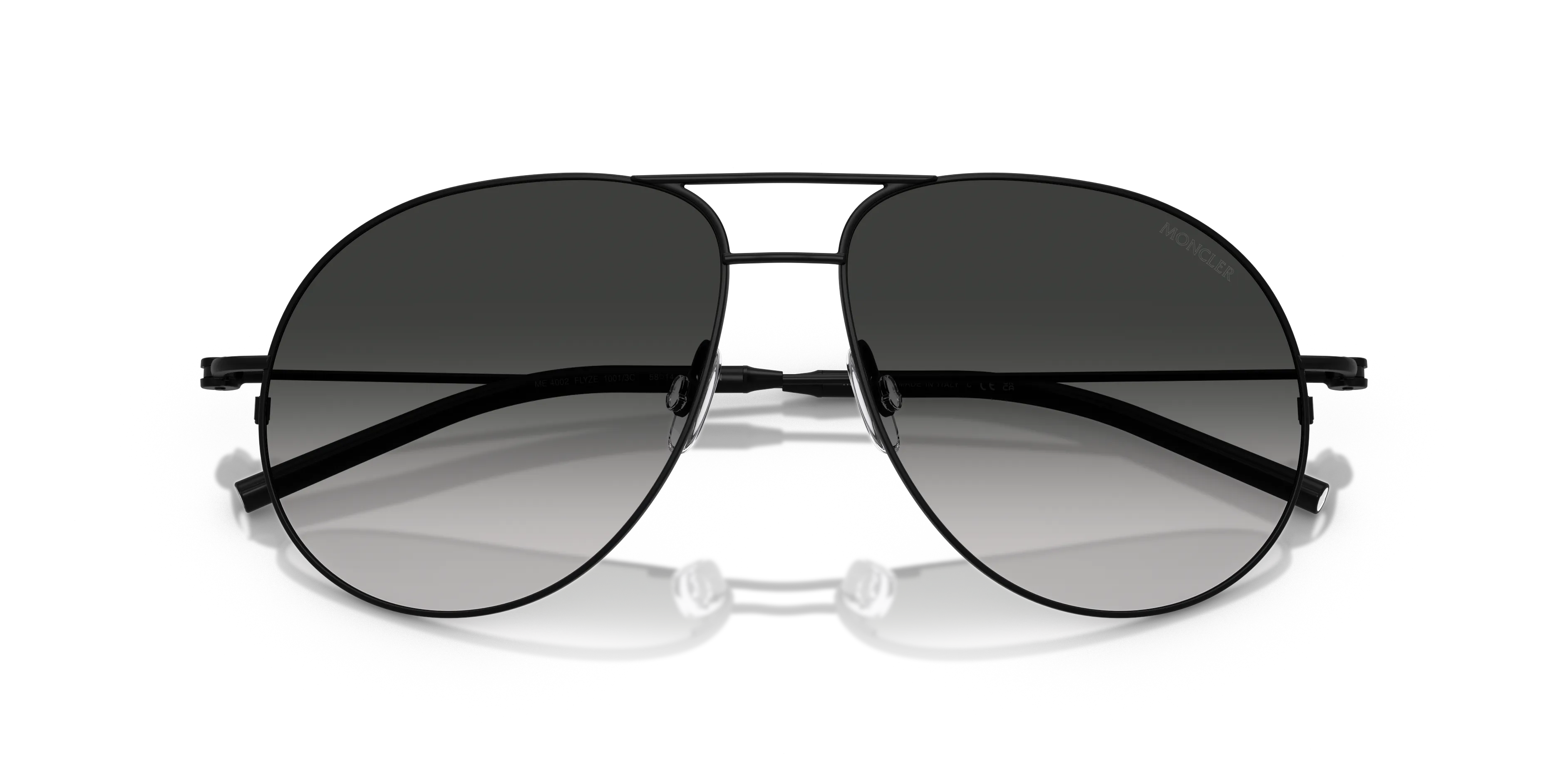 Moncler ME4002 FLYZE 10013C Occhiali da sole Acciaio Nero Grigio Pilot Normale Sfumato - immagine 2