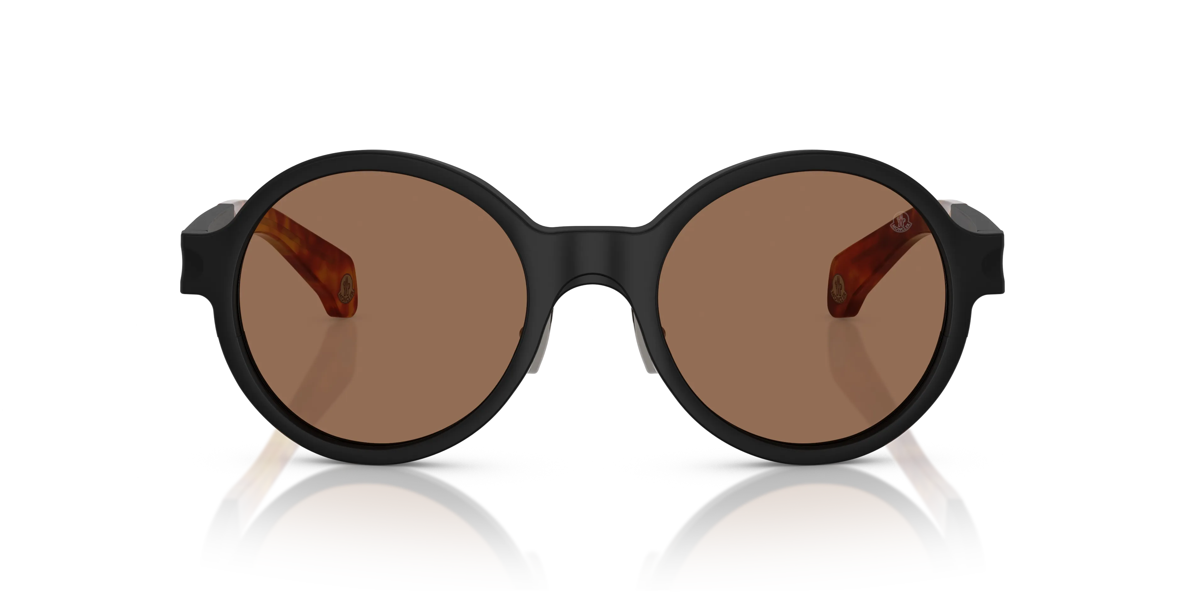 Moncler ME4001 RONDO 101473 Occhiali da sole Alluminio Nero Marrone Rotonda Normale - immagine 3