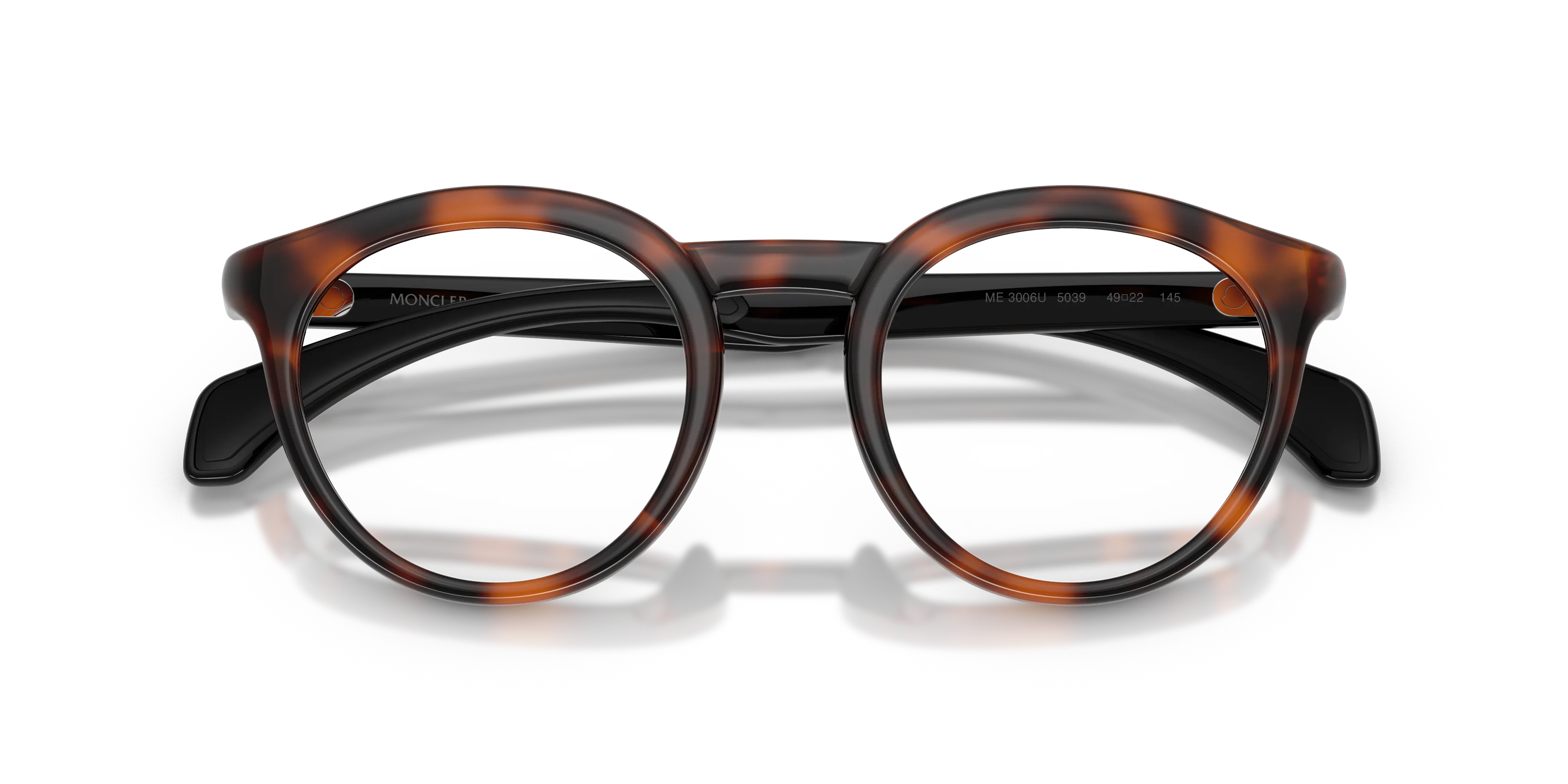 Moncler ME3006U 5039 Montature da vista Iniettato Tartaruga Trasparente Rotonda Normale - immagine 2