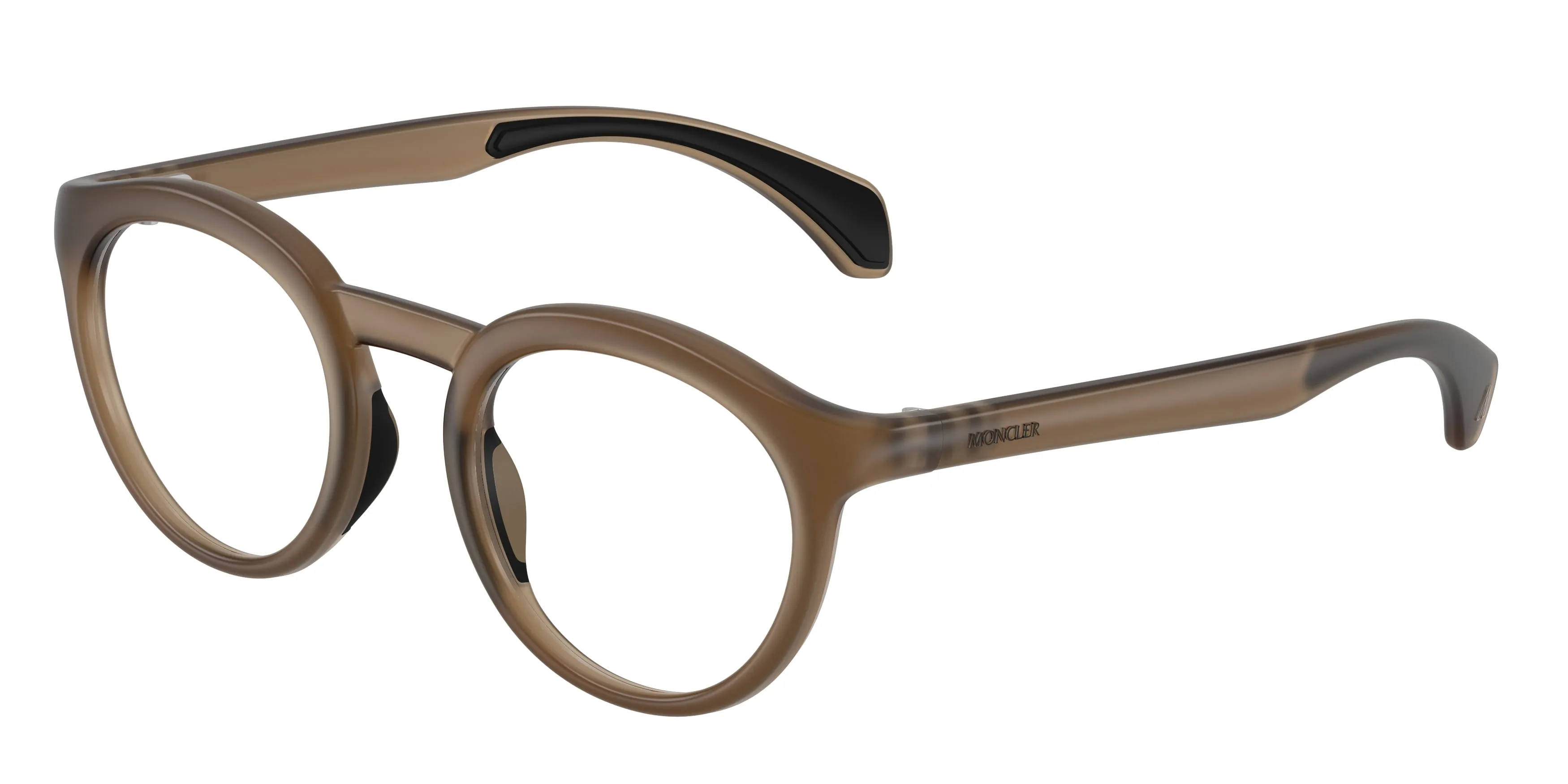 Moncler ME3006U 5012 Montature da vista Iniettato Marrone Trasparente Rotonda Normale - immagine 1