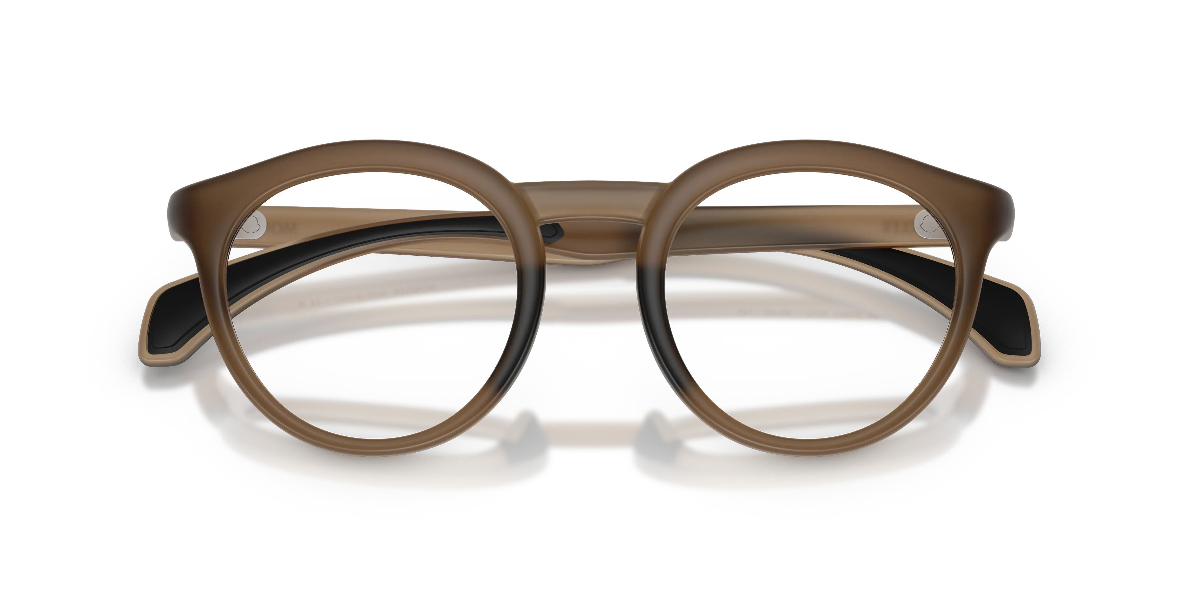 Moncler ME3006U 5012 Montature da vista Iniettato Marrone Trasparente Rotonda Normale - immagine 2