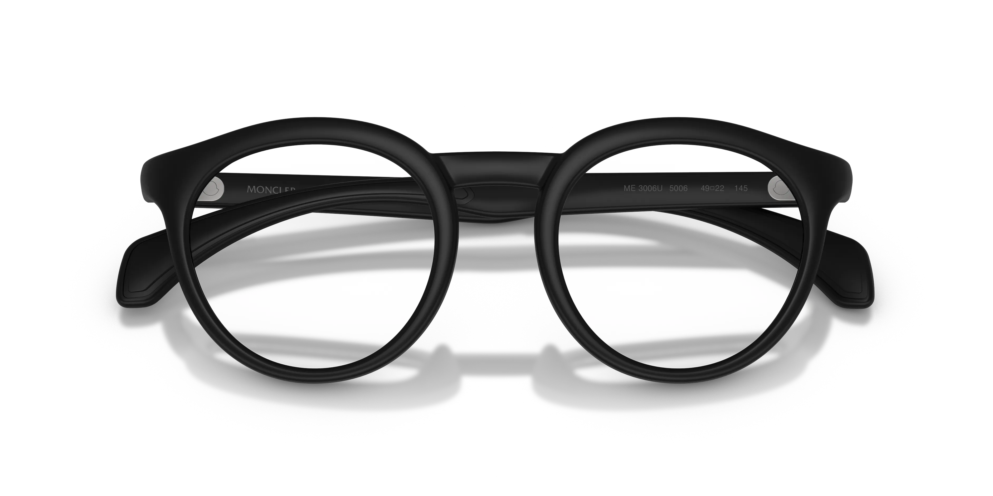 Moncler ME3006U 5006 Montature da vista Iniettato Nero Trasparente Rotonda Normale - immagine 2