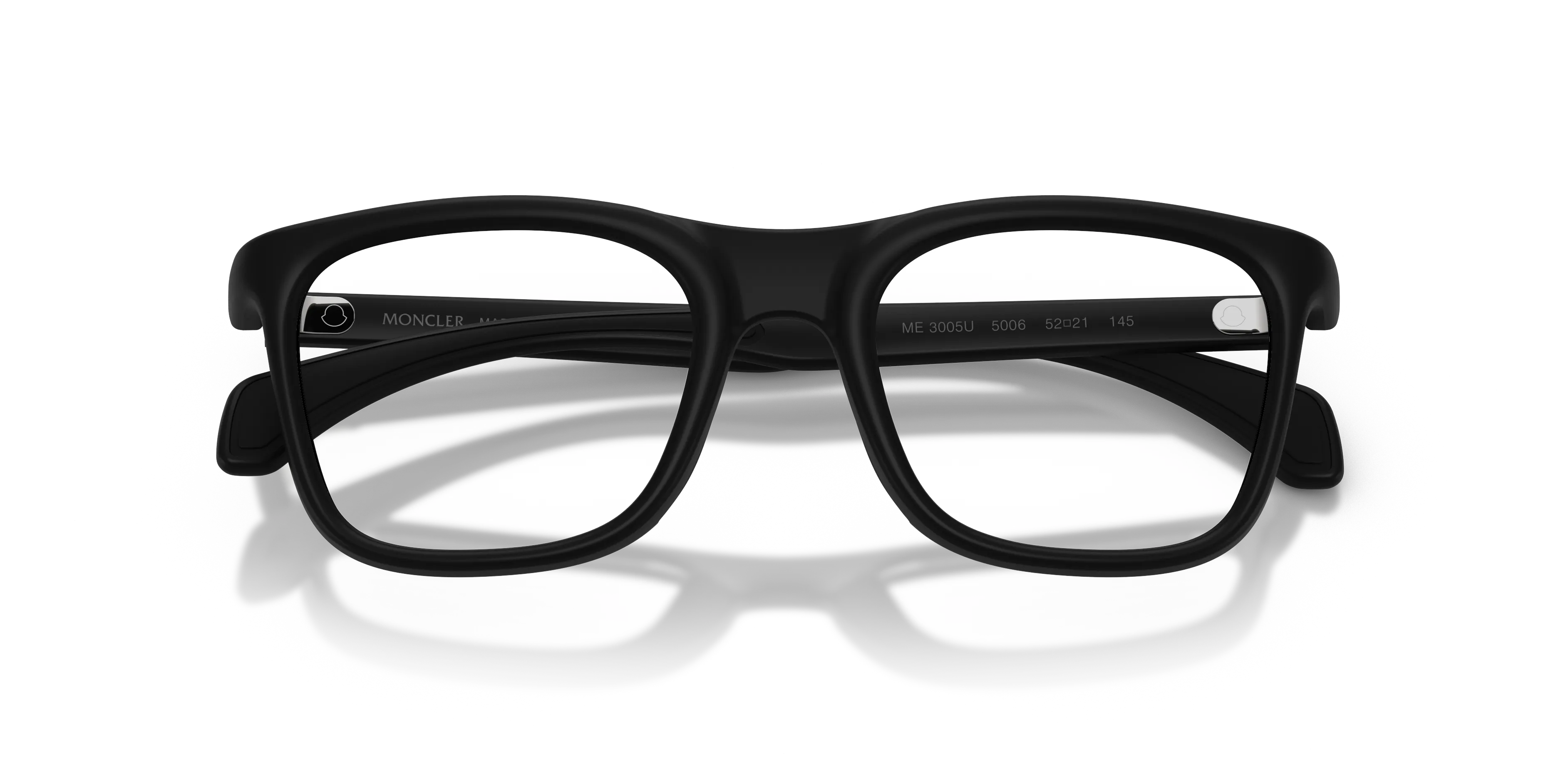 Moncler ME3005U 5006 Montature da vista Iniettato Nero Trasparente Squadrata Normale - immagine 2