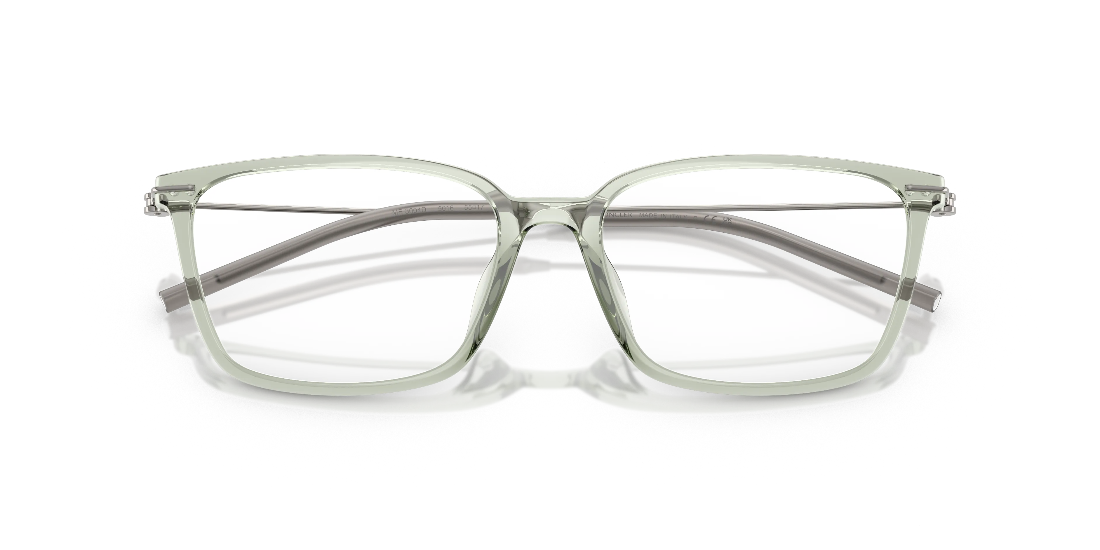 Moncler ME3004D 5016 Montature da vista Iniettato Verde Trasparente Squadrata Normale - immagine 2