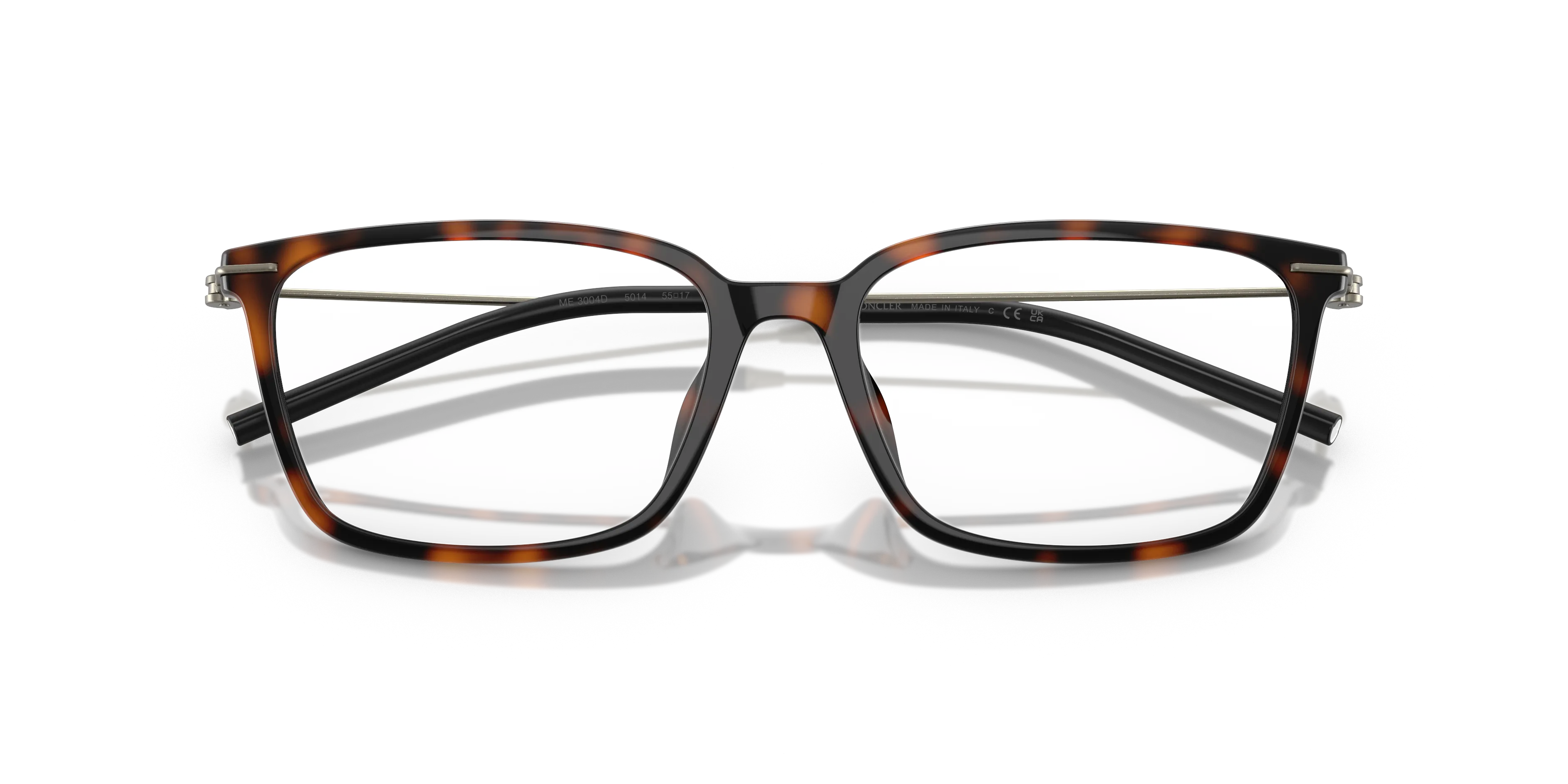 Moncler ME3004D 5014 Montature da vista Iniettato Tartaruga Trasparente Squadrata Normale - immagine 2