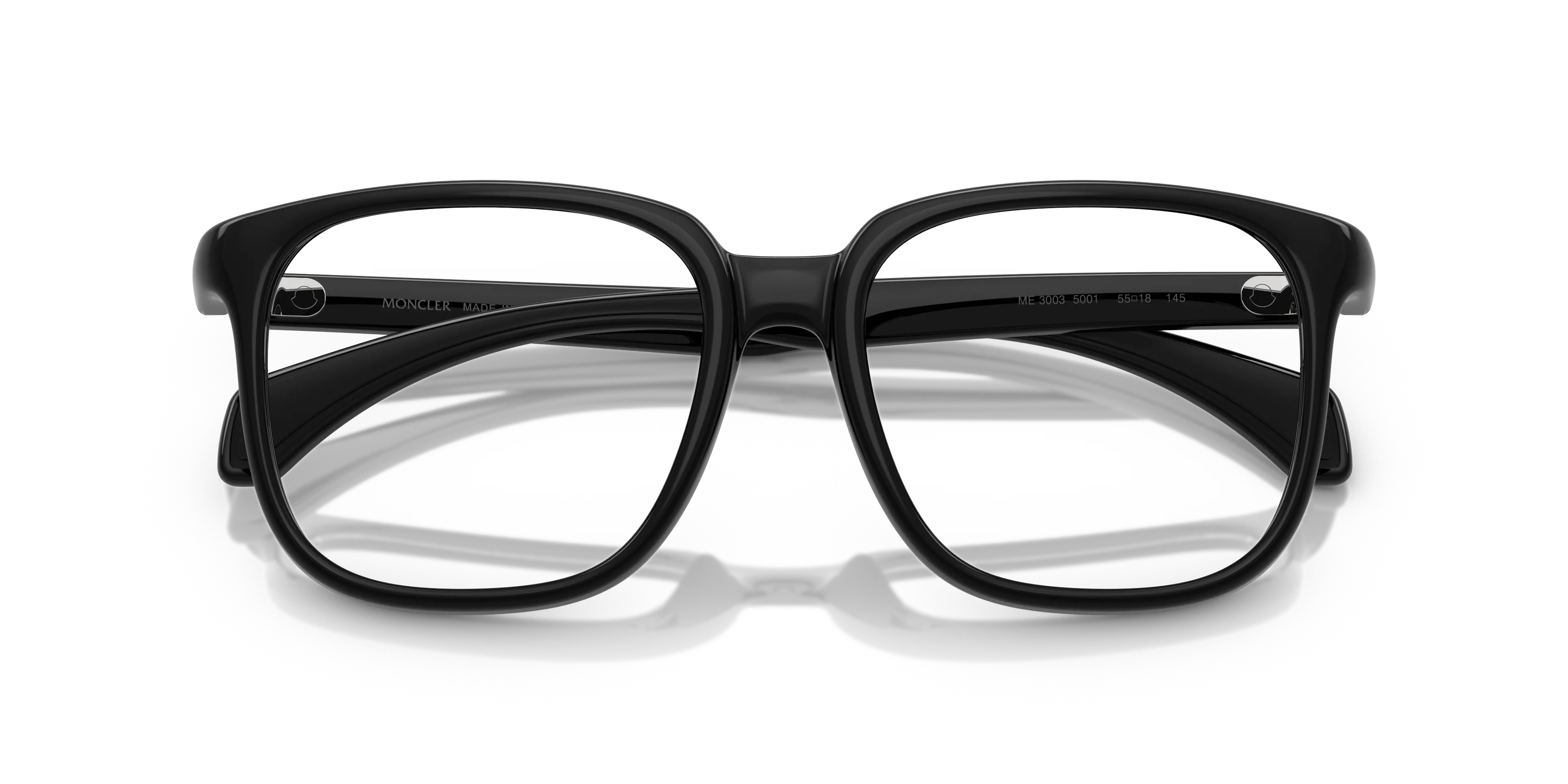 Moncler ME3003 5001 Montature da vista Iniettato Nero Trasparente Squadrata Normale - immagine 2