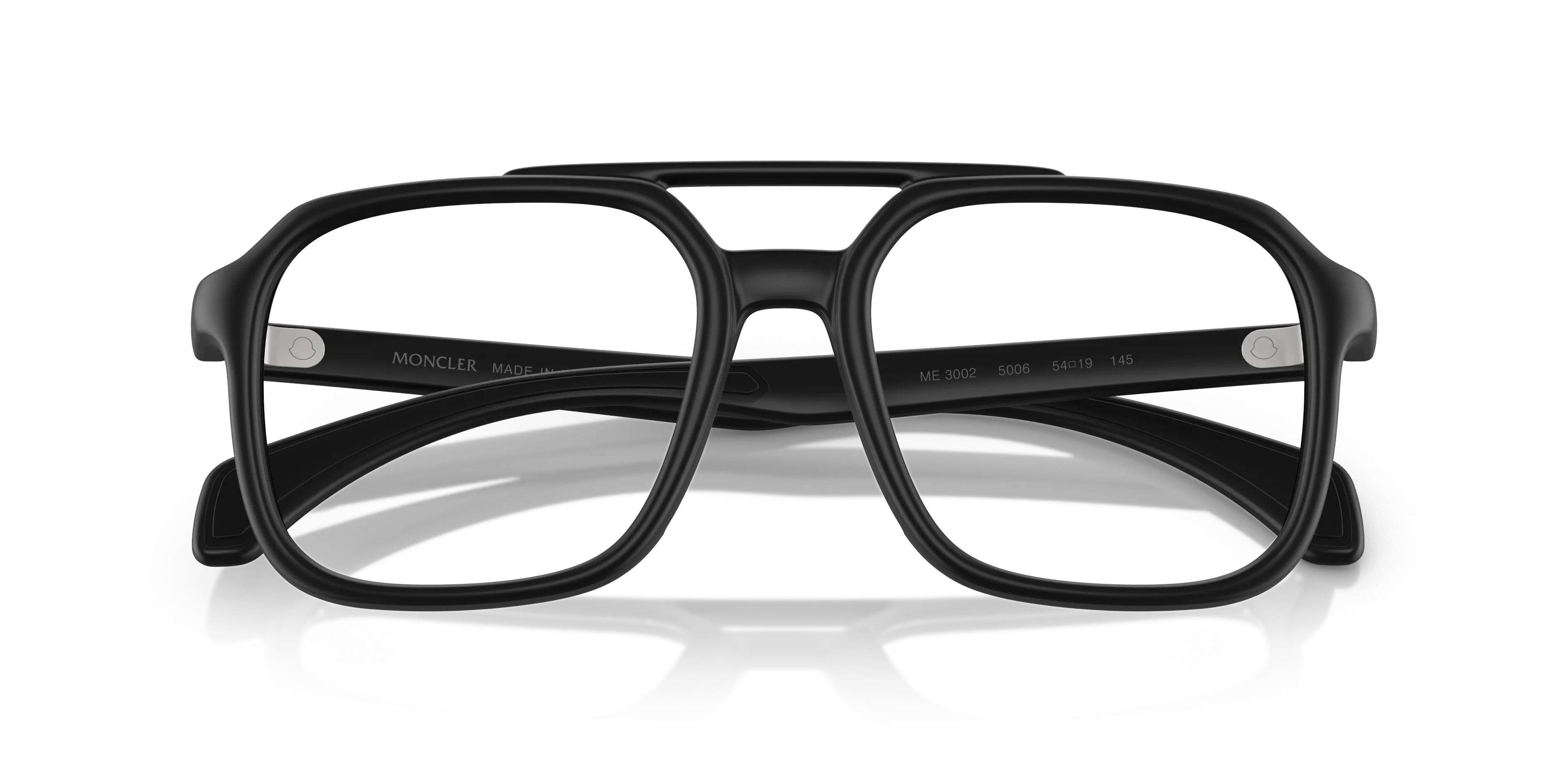 Moncler ME3002 5006 Montature da vista Iniettato Nero Trasparente Squadrata Normale - immagine 2