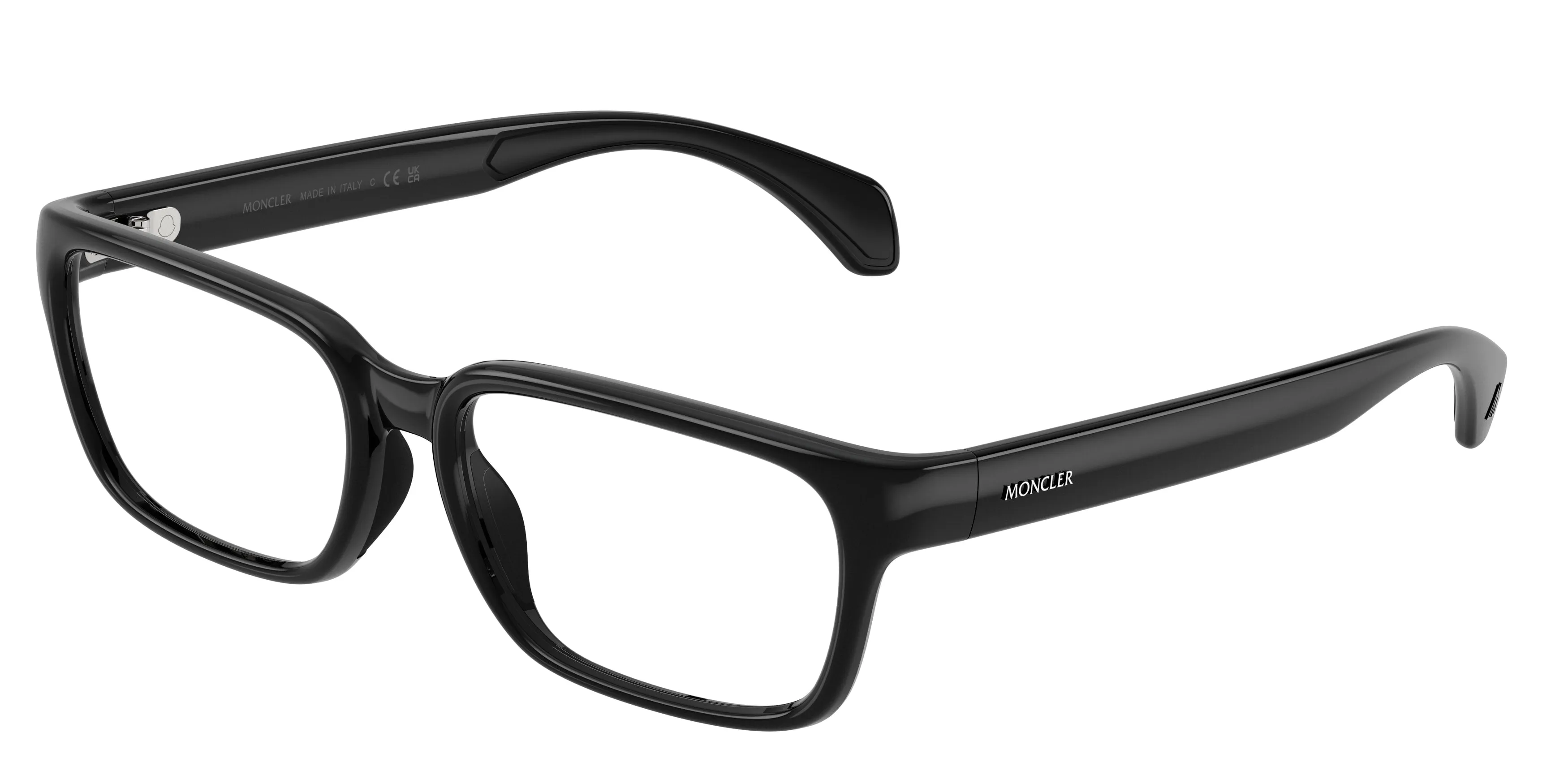 Moncler ME3001 5001 Montature da vista Iniettato Nero Trasparente Squadrata Normale - immagine 1