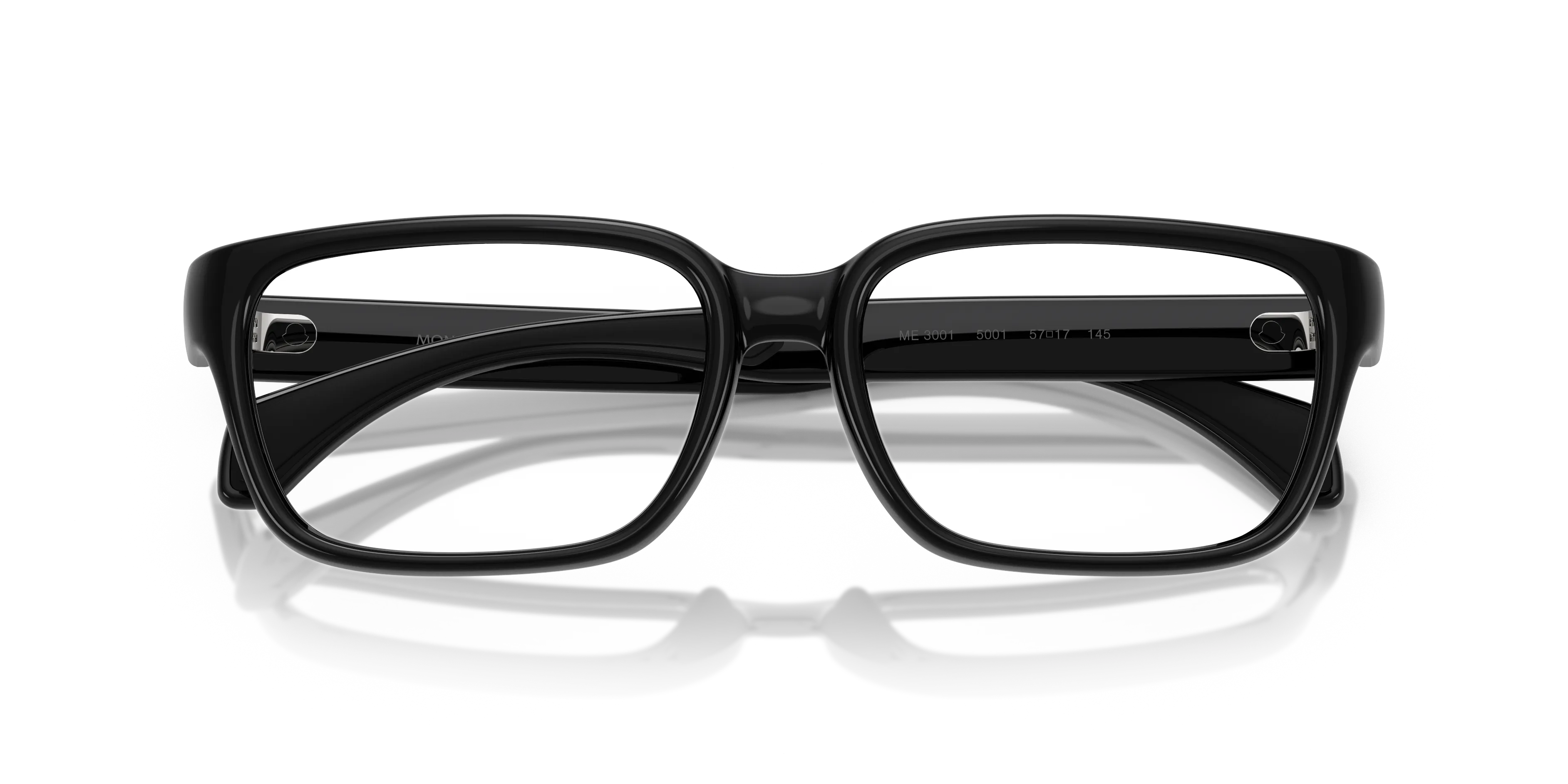 Moncler ME3001 5001 Montature da vista Iniettato Nero Trasparente Squadrata Normale - immagine 2