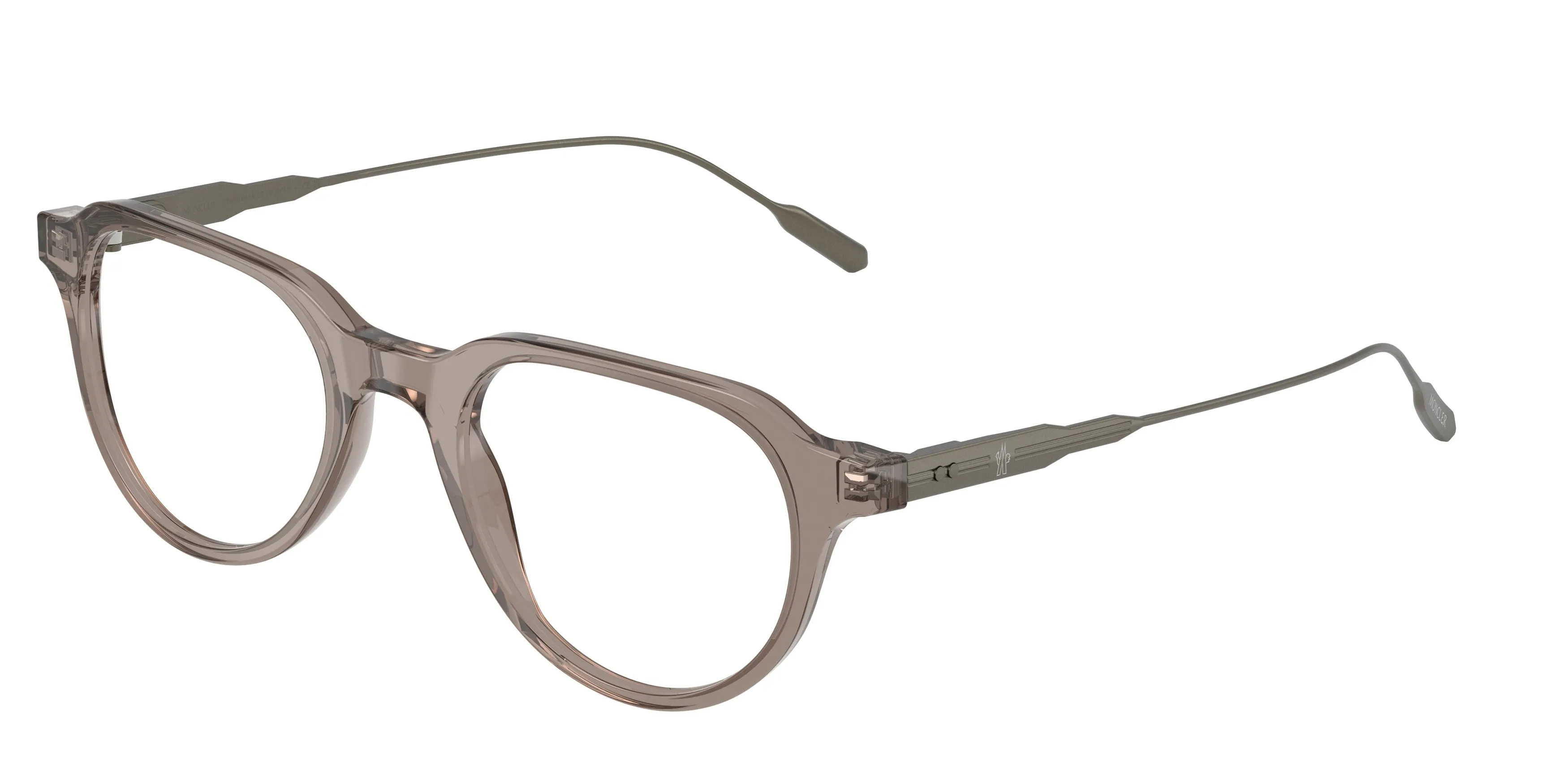 Moncler ME2031 3009 Montature da vista Acetato Grigio Trasparente Rotonda Normale - immagine 1