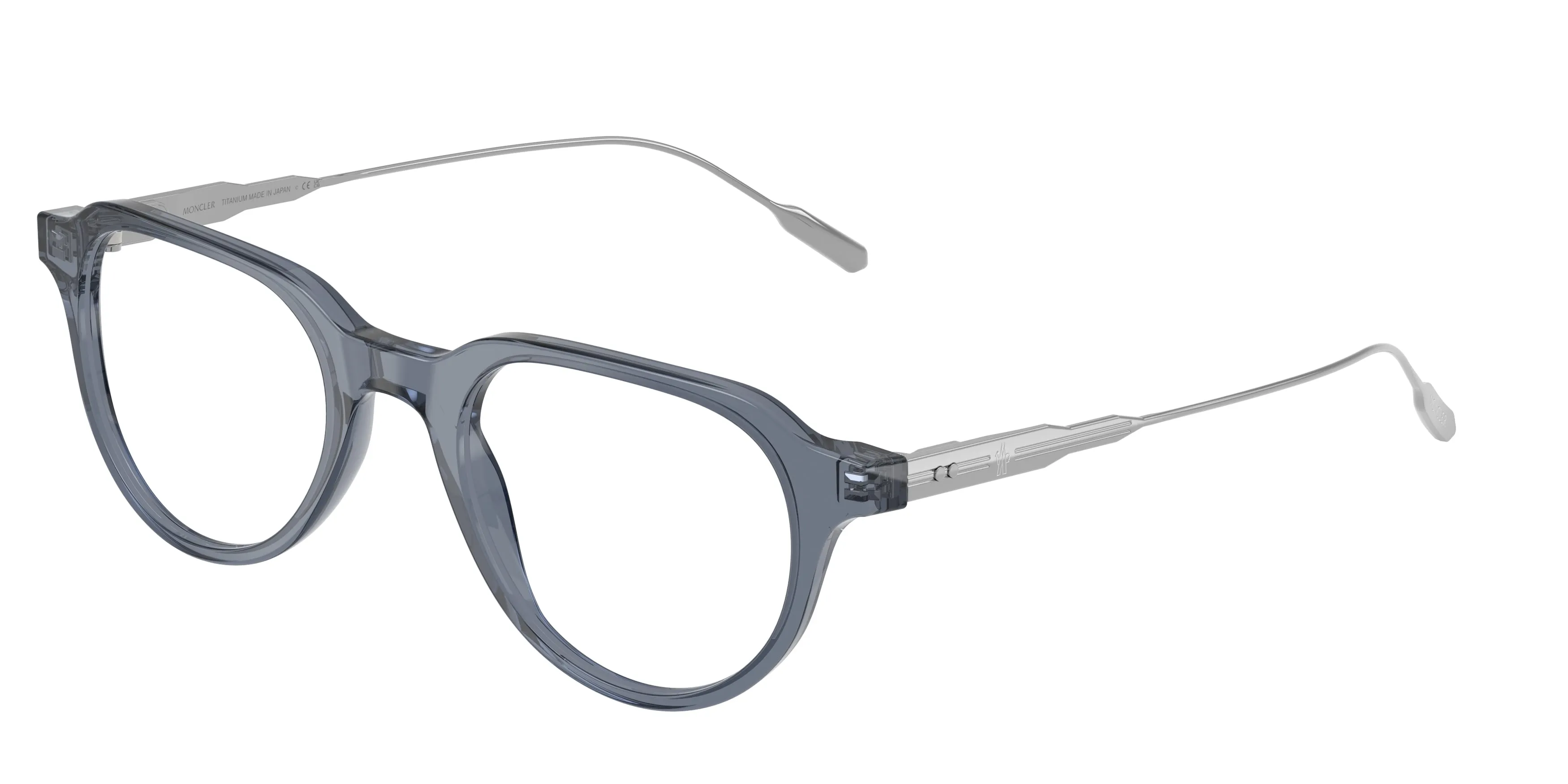 Moncler ME2031 3007 Montature da vista Acetato Blu Trasparente Rotonda Normale - immagine 1