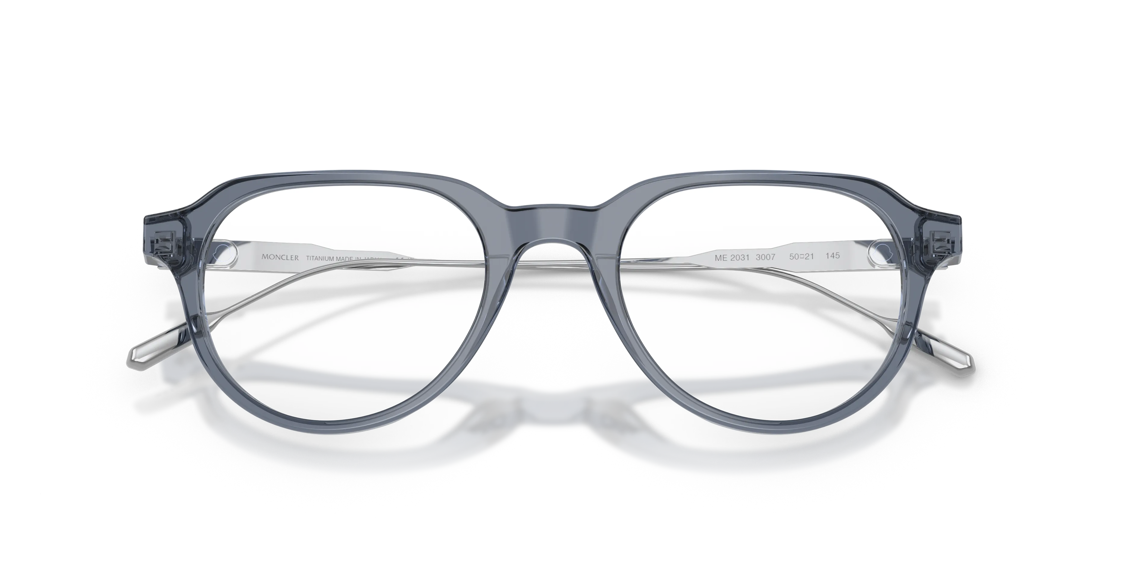 Moncler ME2031 3007 Montature da vista Acetato Blu Trasparente Rotonda Normale - immagine 2