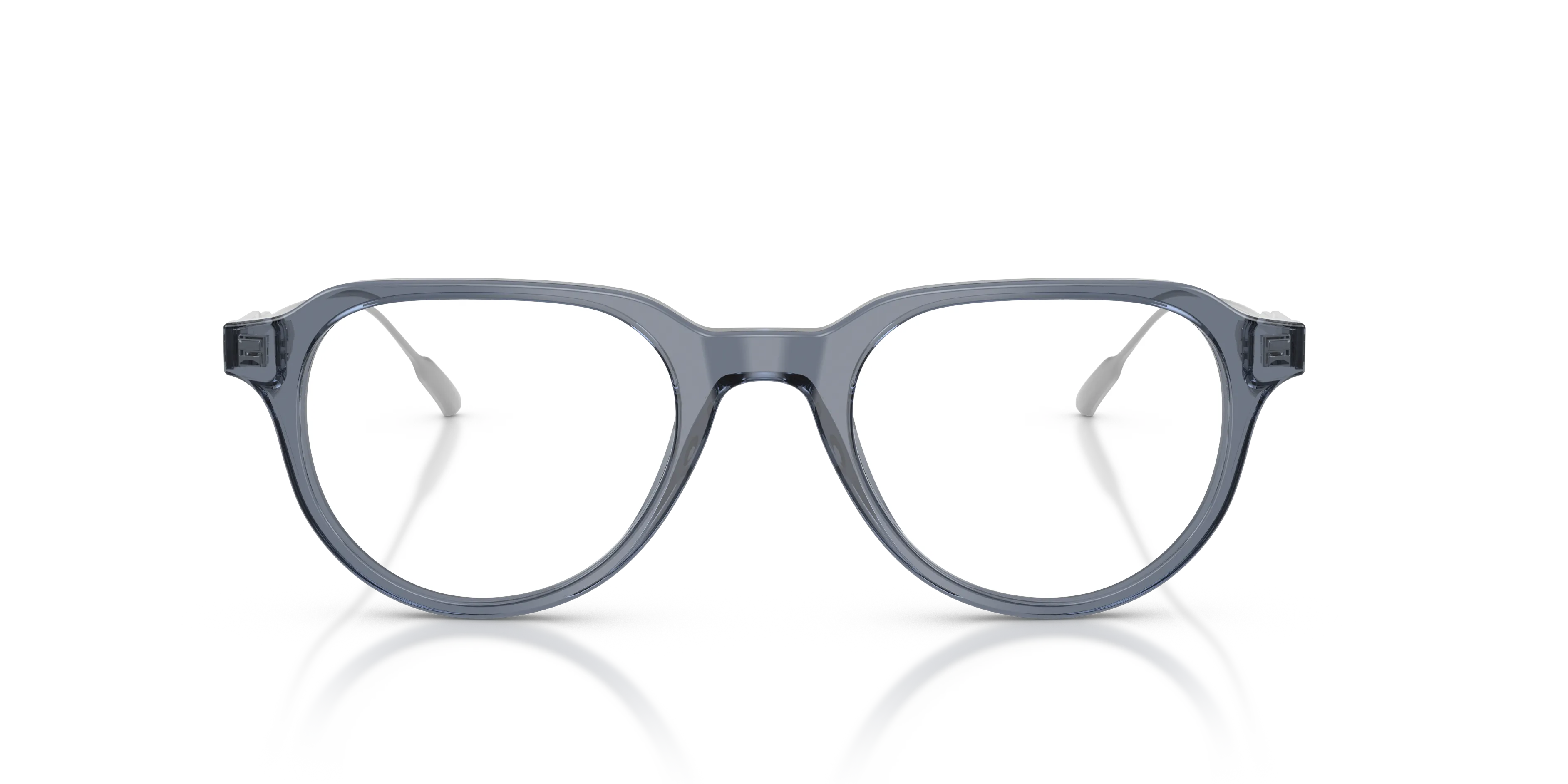 Moncler ME2031 3007 Montature da vista Acetato Blu Trasparente Rotonda Normale - immagine 3