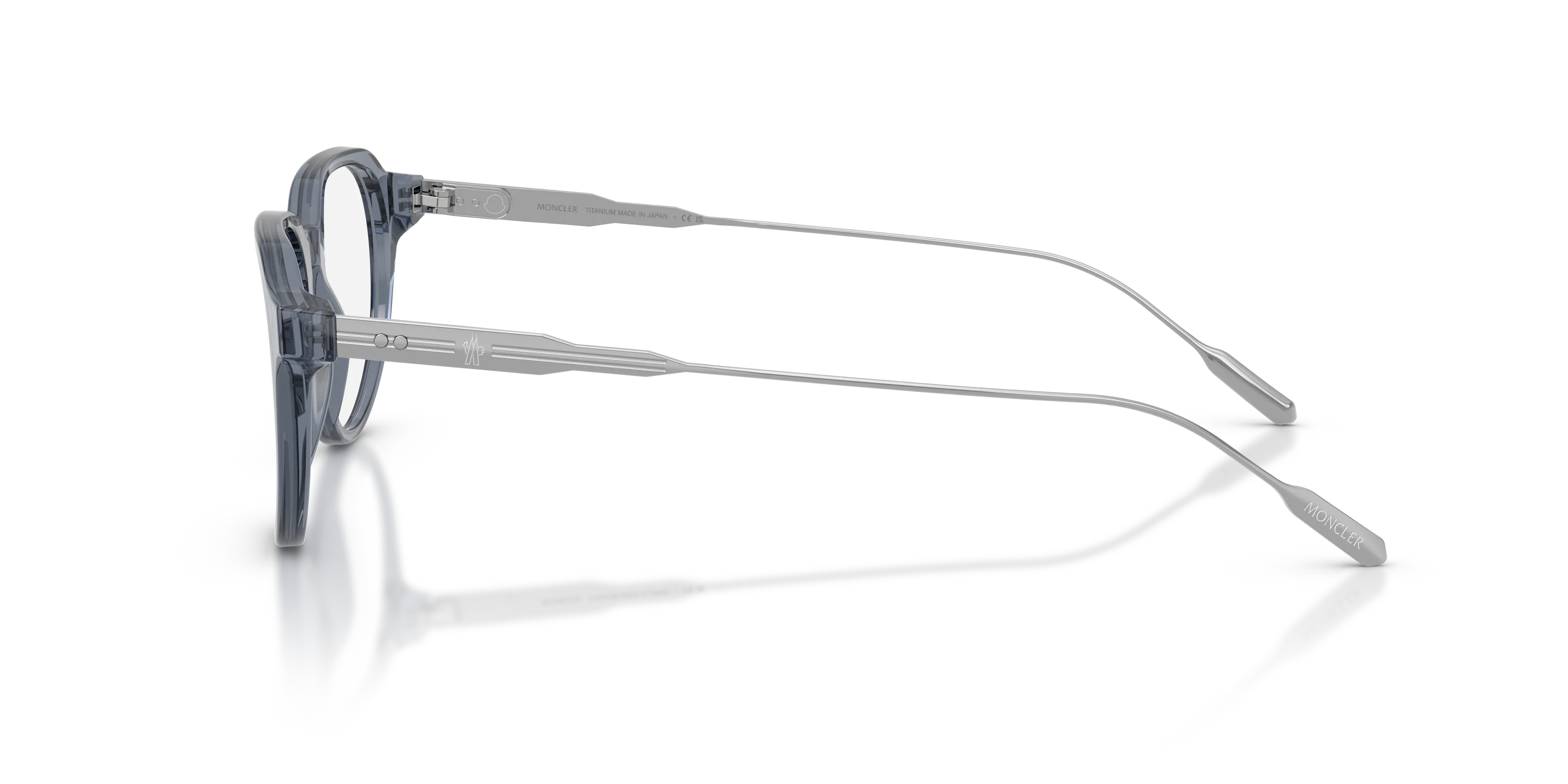 Moncler ME2031 3007 Montature da vista Acetato Blu Trasparente Rotonda Normale - immagine 4