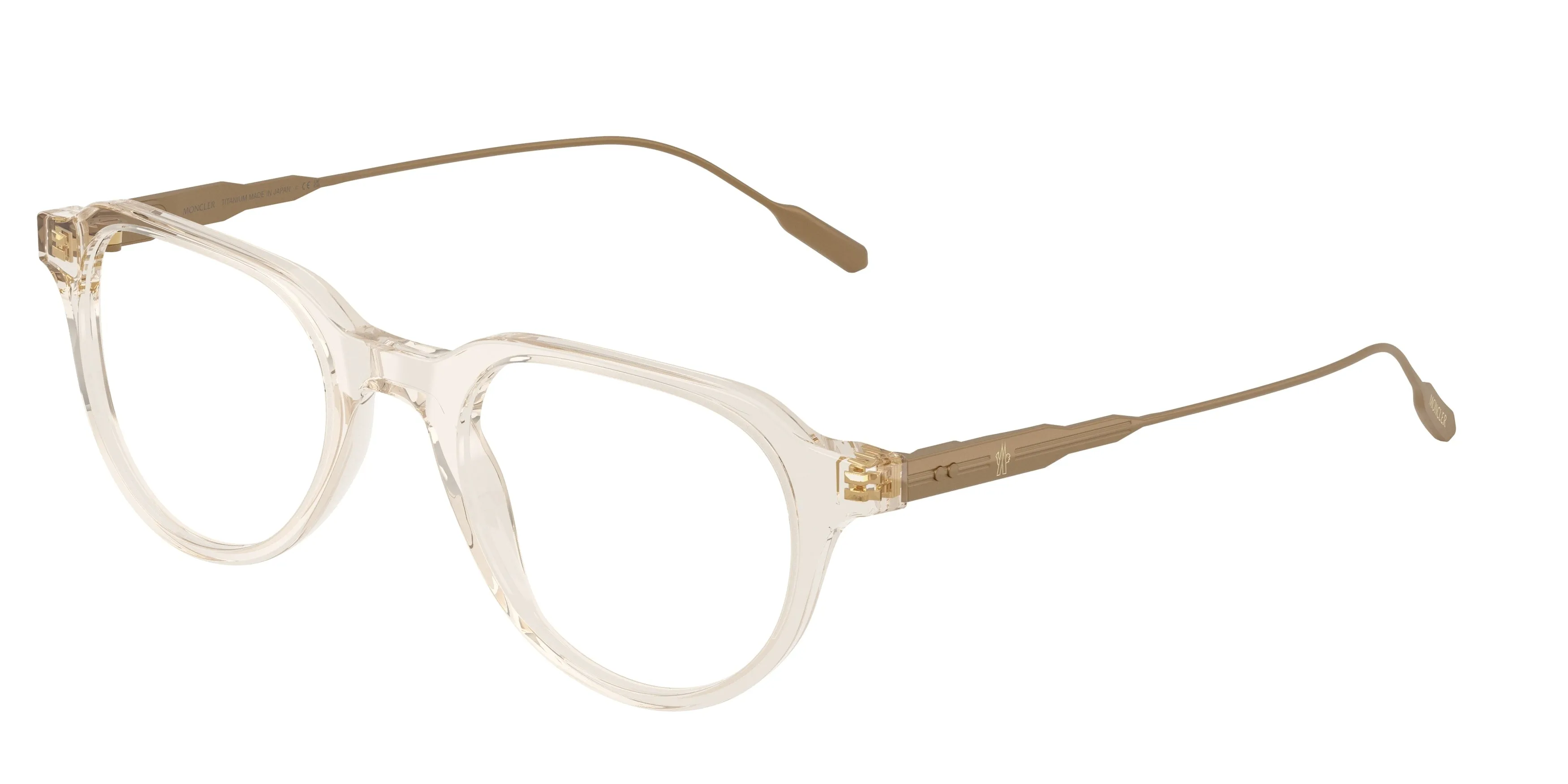 Moncler ME2031 3003 Montature da vista Acetato Bianco Trasparente Rotonda Normale - immagine 1