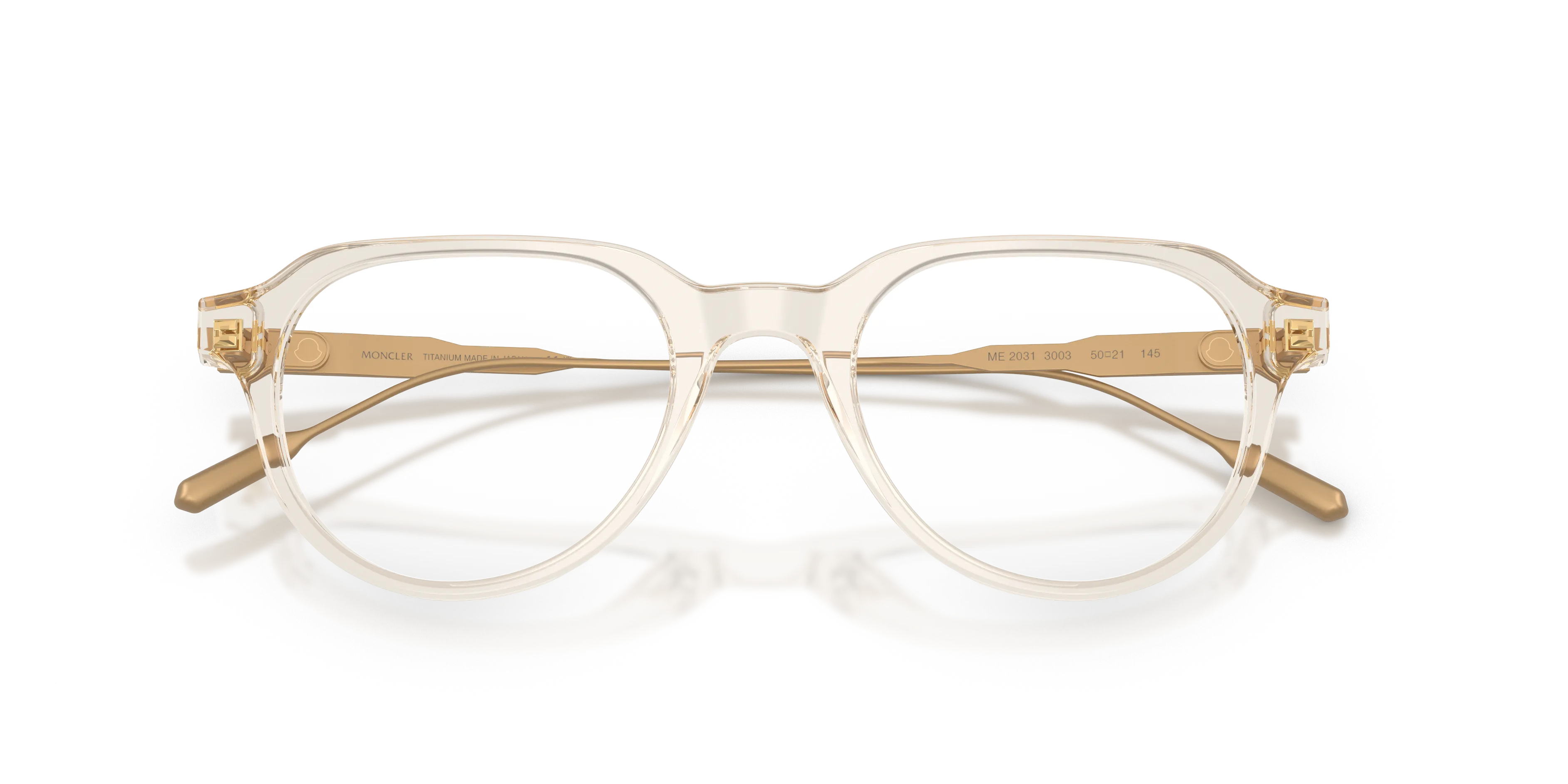 Moncler ME2031 3003 Montature da vista Acetato Bianco Trasparente Rotonda Normale - immagine 2