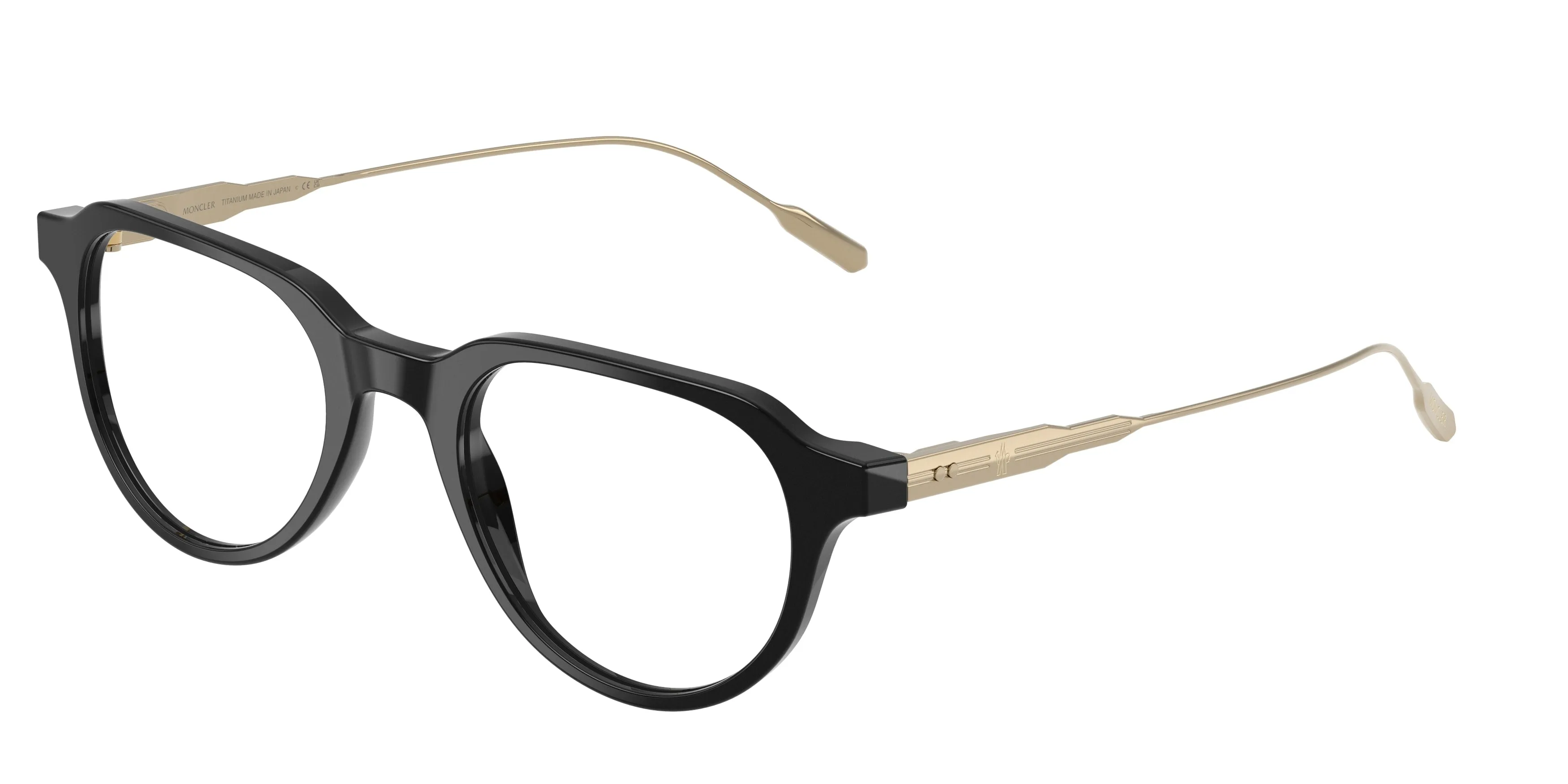 Moncler ME2031 3001 Montature da vista Acetato Nero Trasparente Rotonda Normale - immagine 1