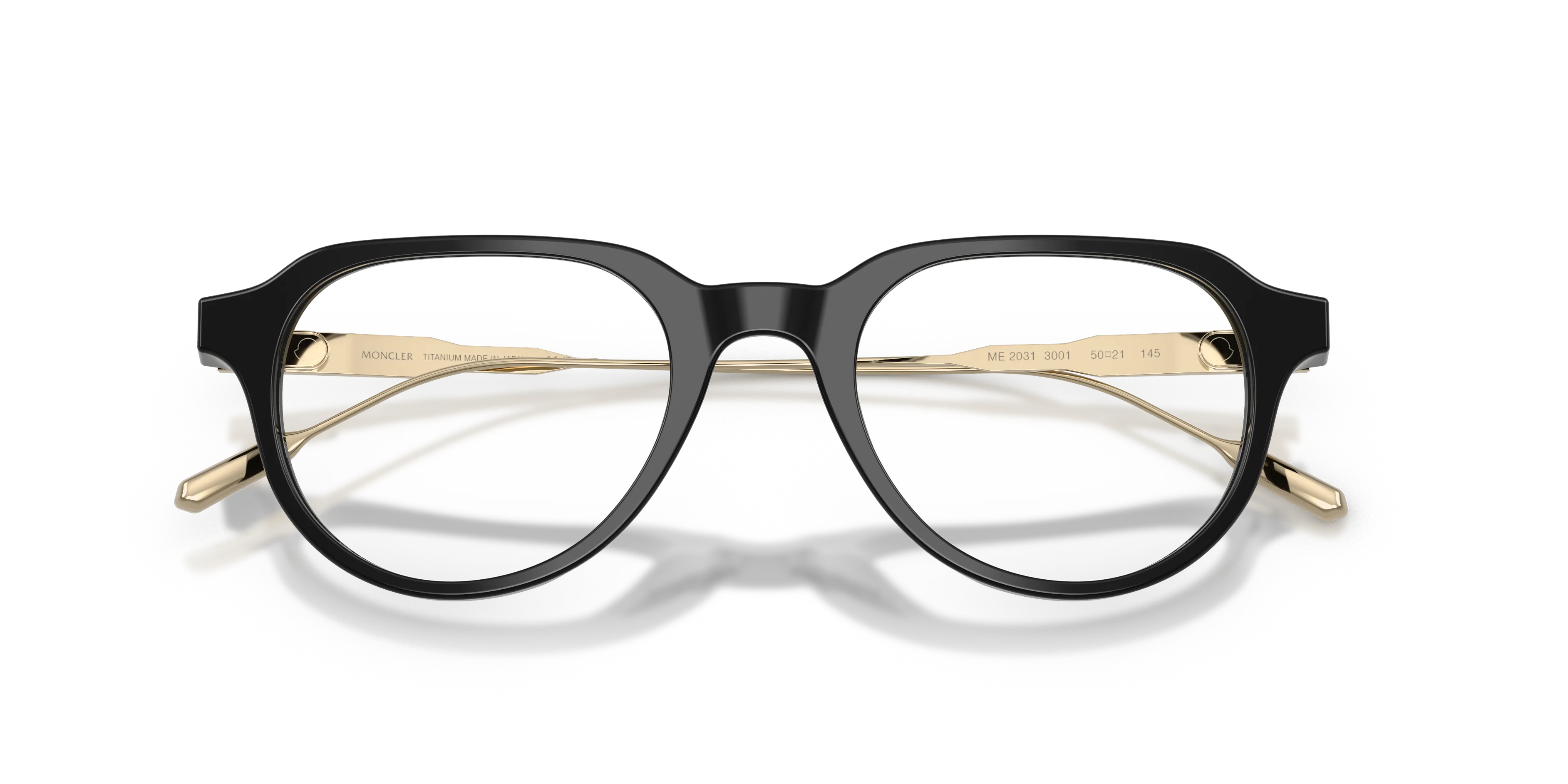Moncler ME2031 3001 Montature da vista Acetato Nero Trasparente Rotonda Normale - immagine 2