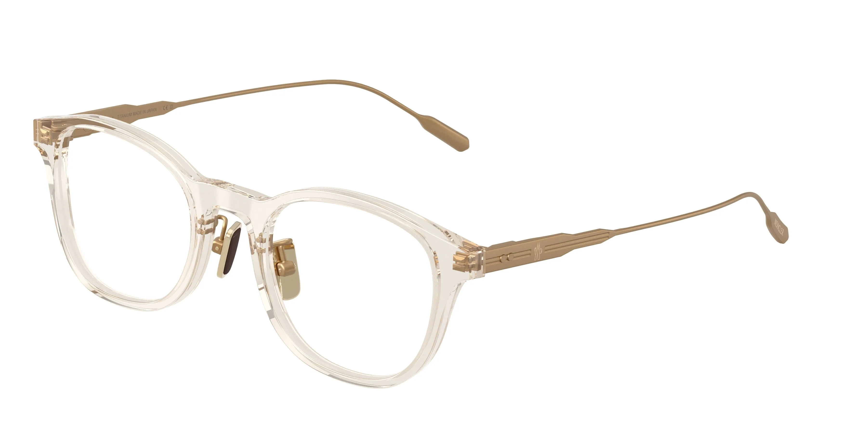 Moncler ME2030D 3003 Montature da vista Acetato Bianco Trasparente Pantos Normale - immagine 1