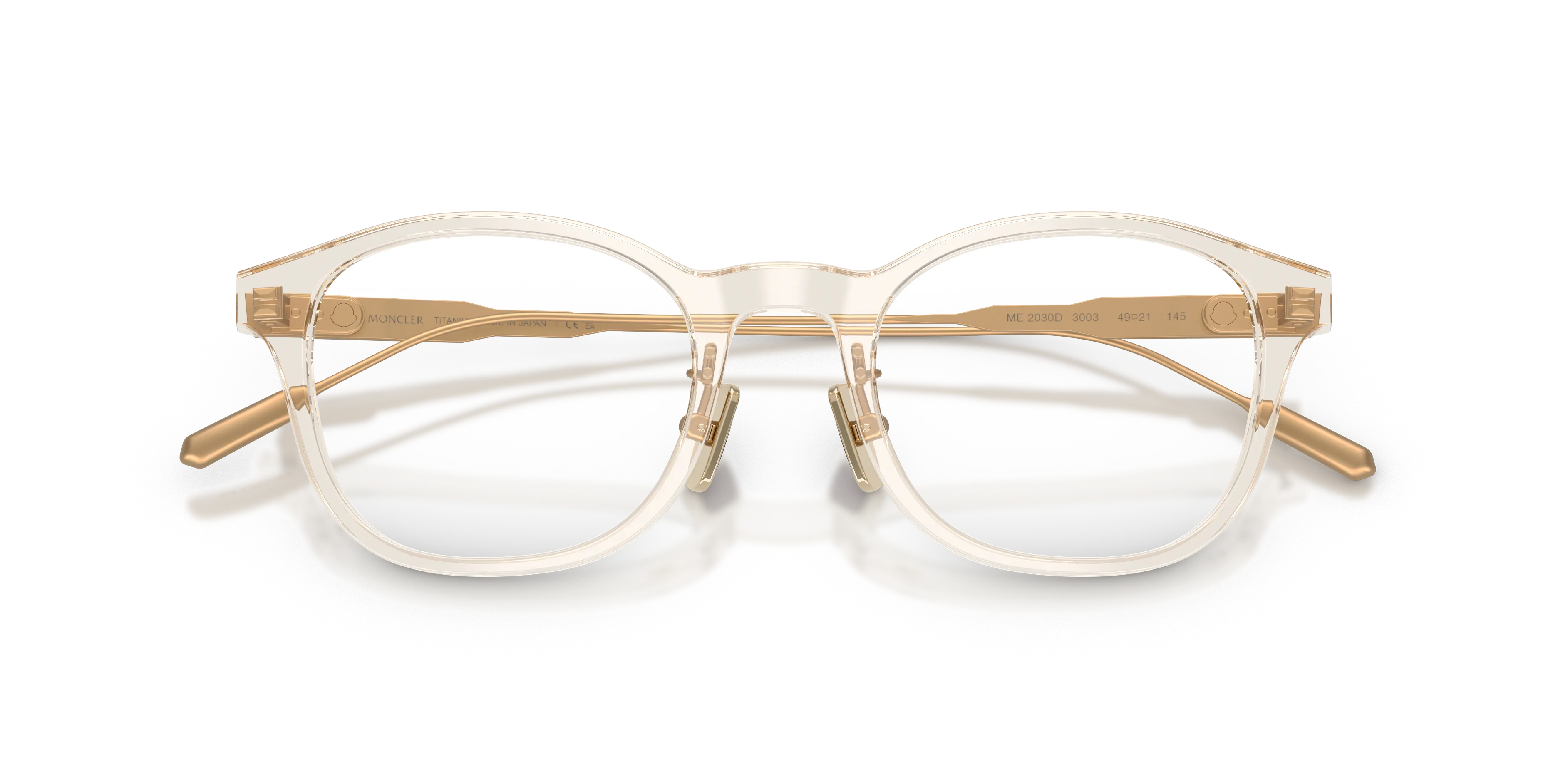 Moncler ME2030D 3003 Montature da vista Acetato Bianco Trasparente Pantos Normale - immagine 2