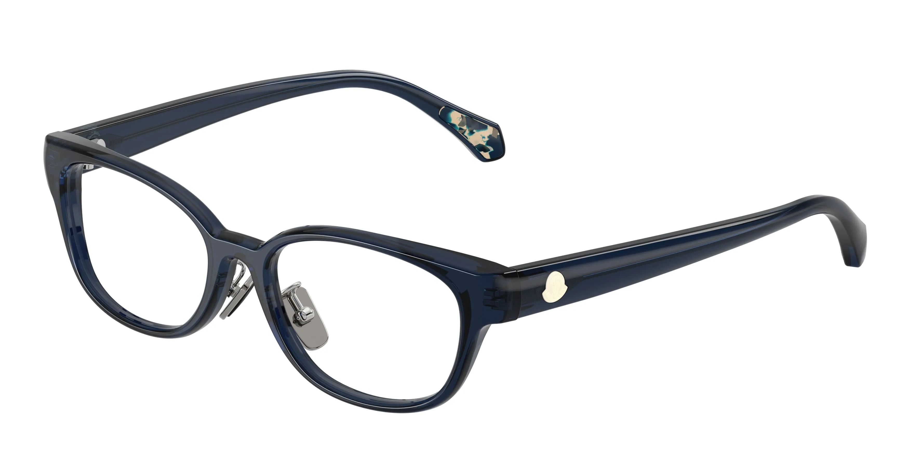 Moncler ME2029D 3047 Montature da vista Acetato Blu Trasparente Rotonda Normale - immagine 1
