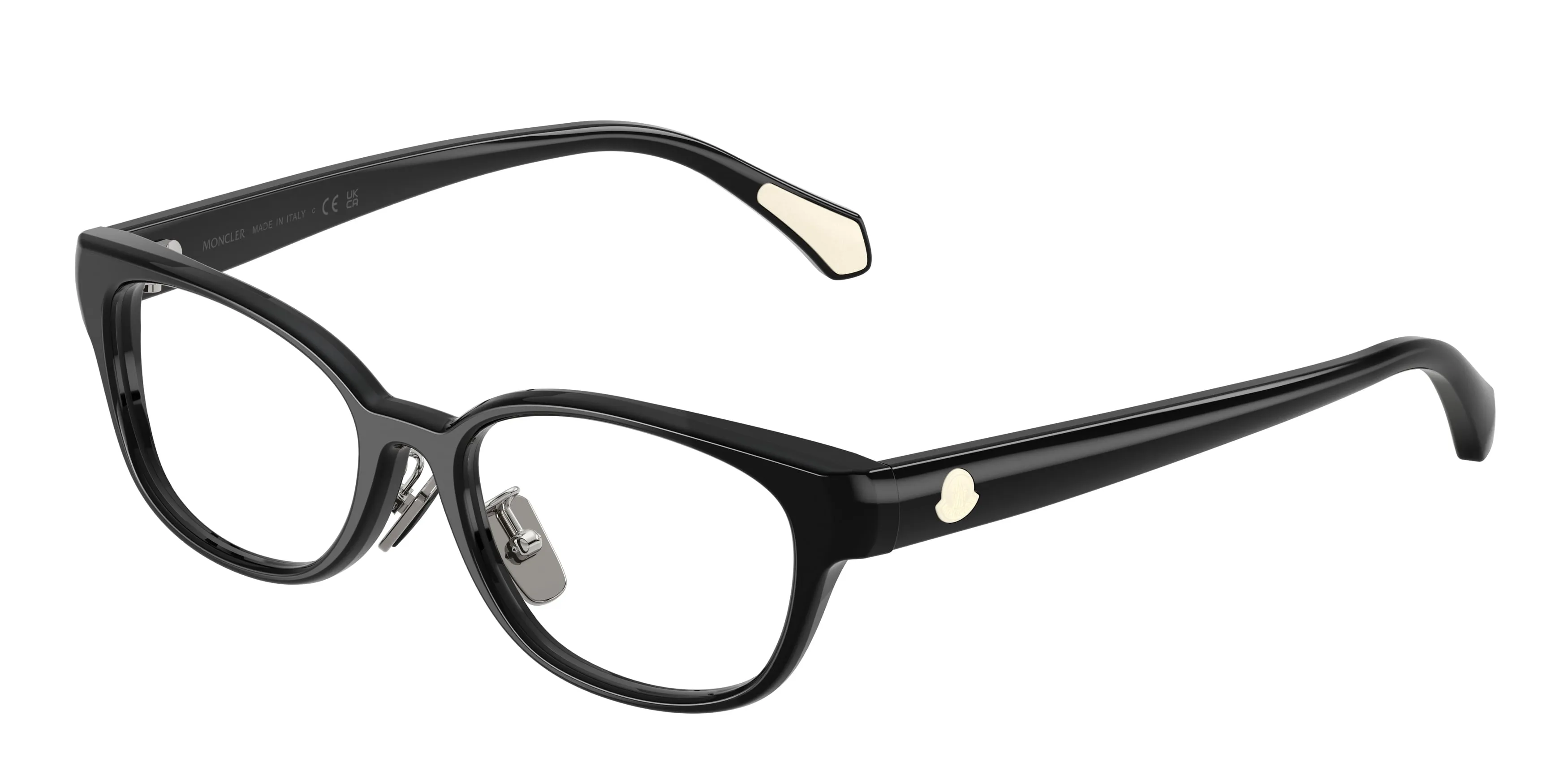 Moncler ME2029D 3001 Montature da vista Acetato Nero Trasparente Rotonda Normale - immagine 1