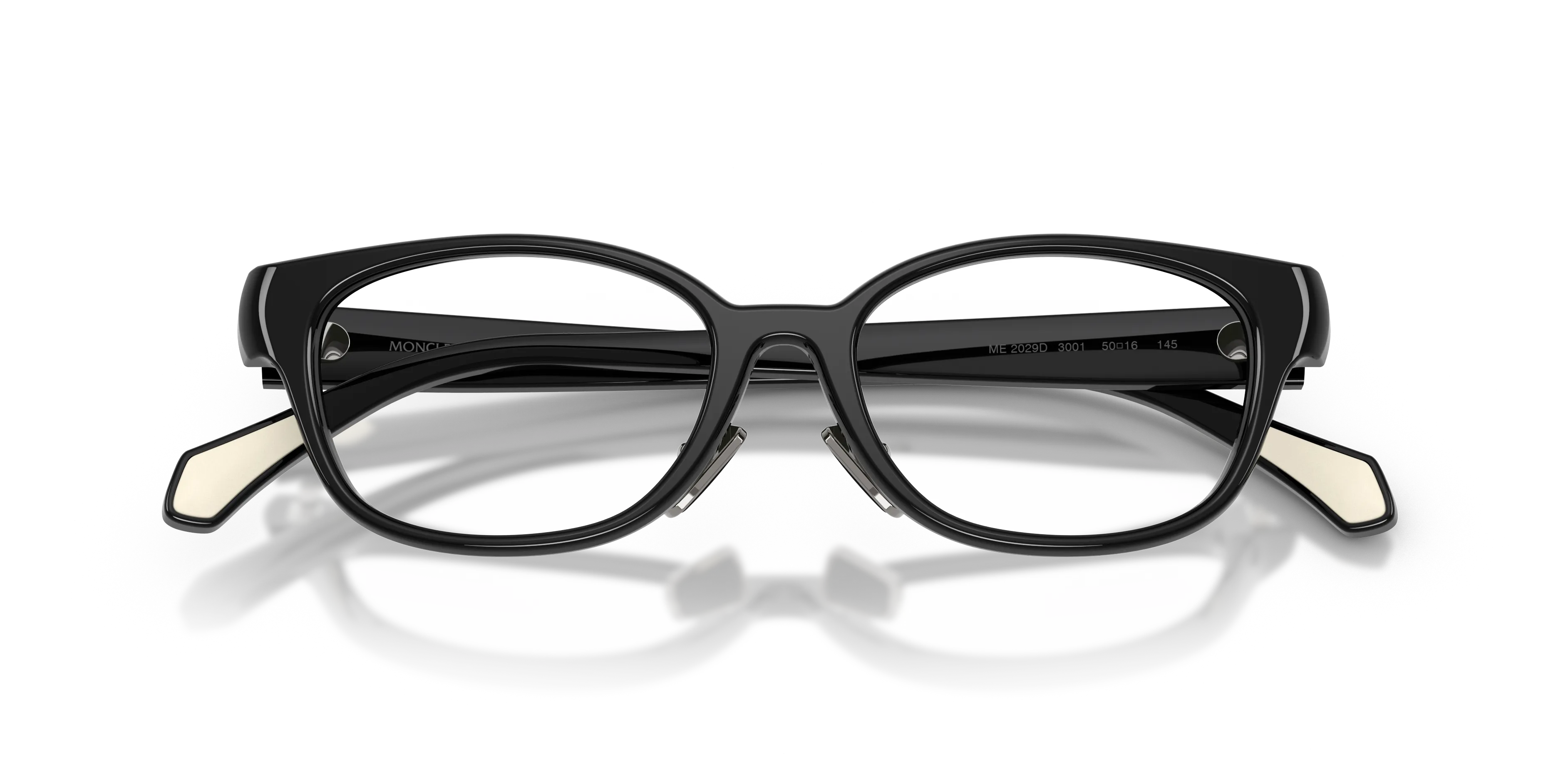 Moncler ME2029D 3001 Montature da vista Acetato Nero Trasparente Rotonda Normale - immagine 2