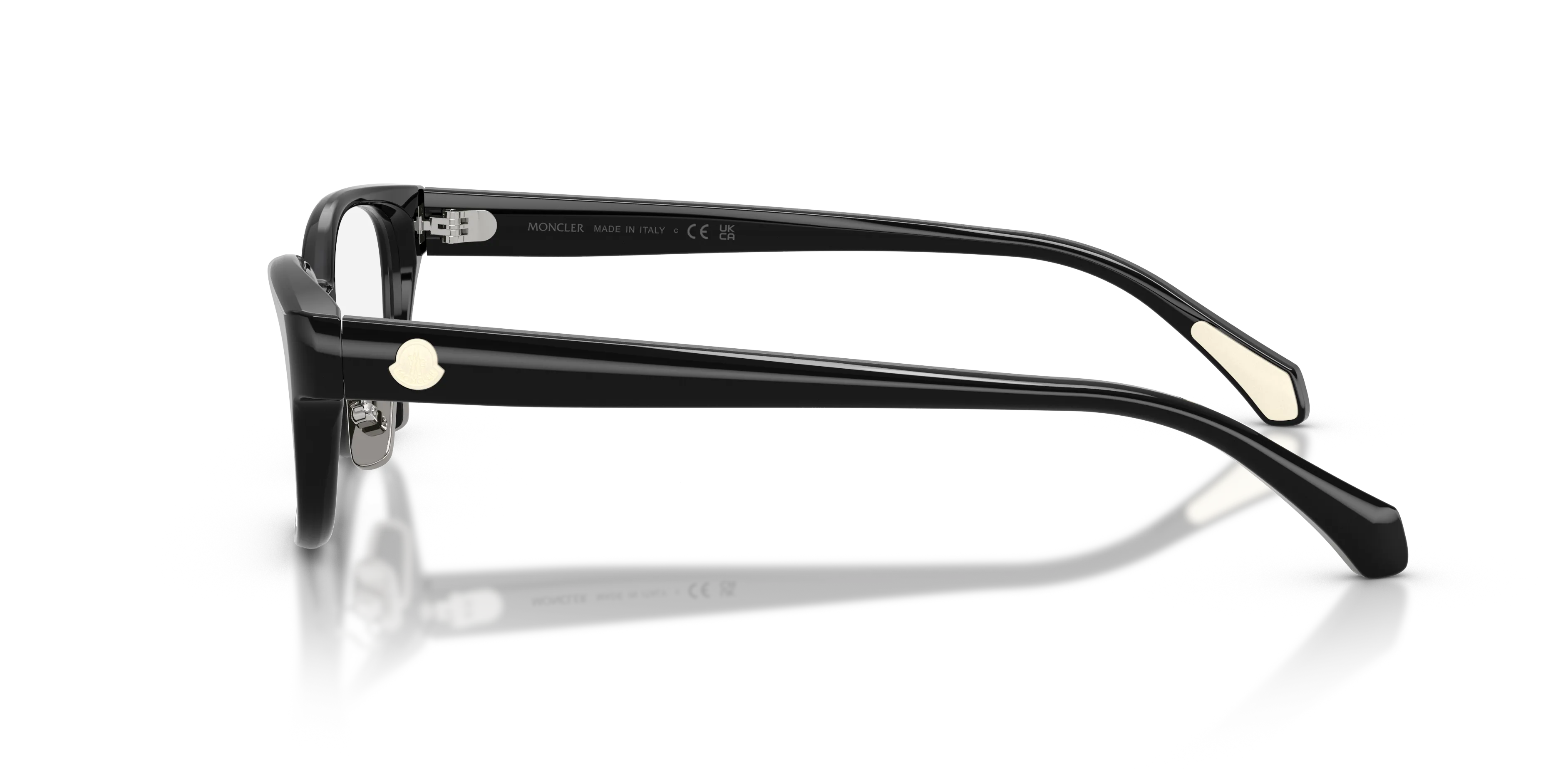 Moncler ME2029D 3001 Montature da vista Acetato Nero Trasparente Rotonda Normale - immagine 4
