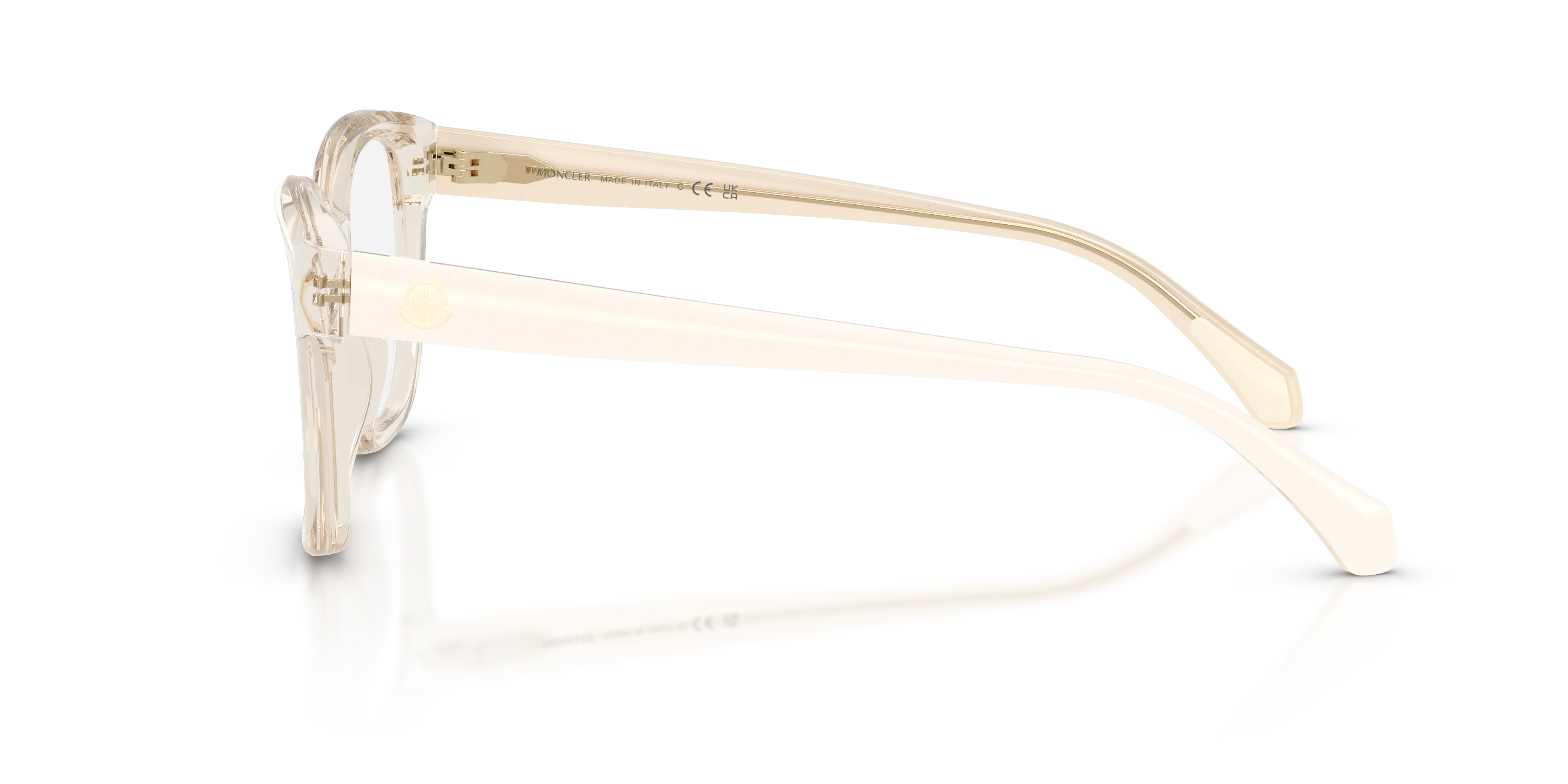 Moncler ME2028 3003 Montature da vista Acetato Bianco Trasparente Pillow Normale - immagine 4