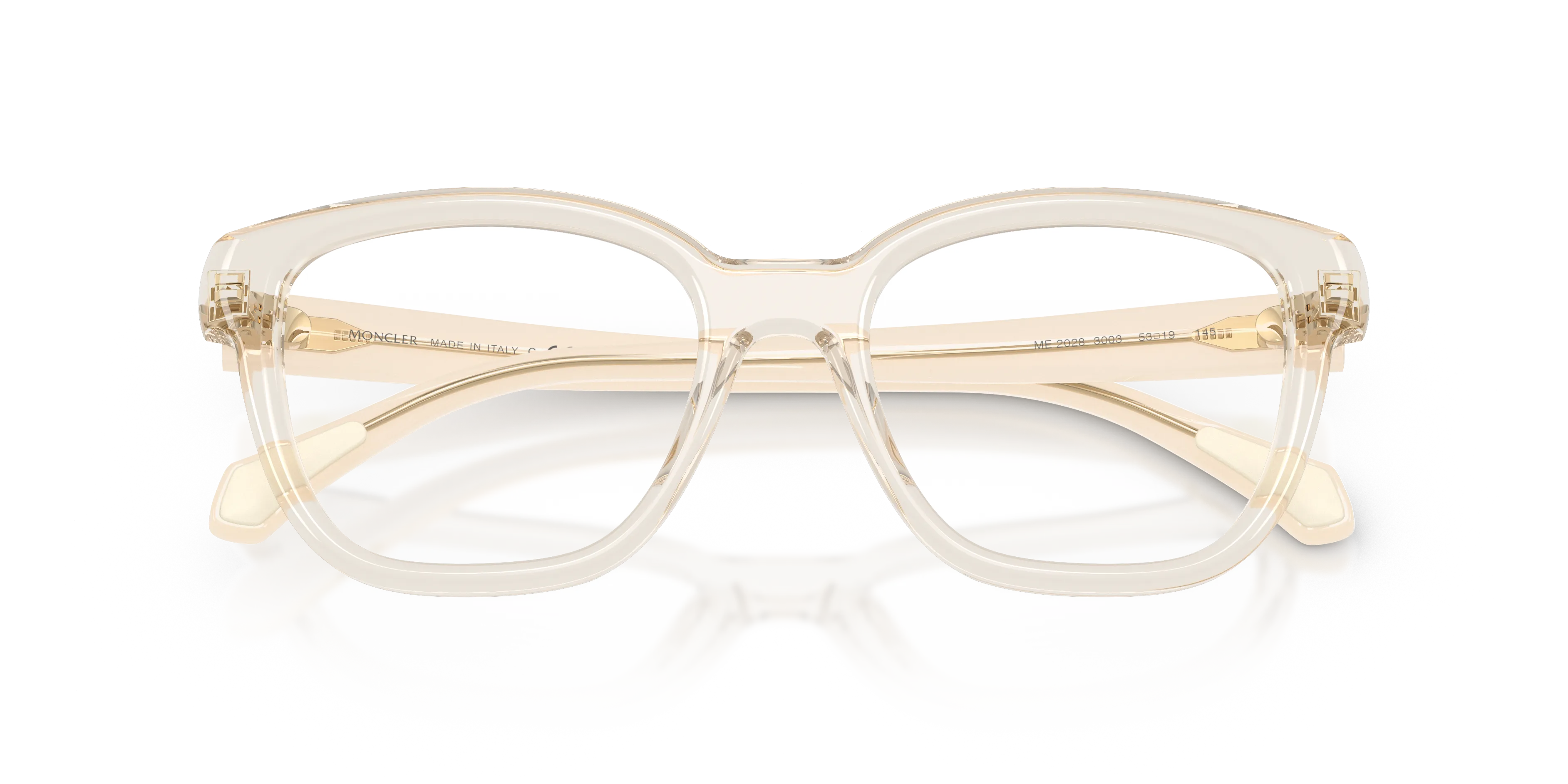 Moncler ME2028 3003 Montature da vista Acetato Bianco Trasparente Pillow Normale - immagine 2