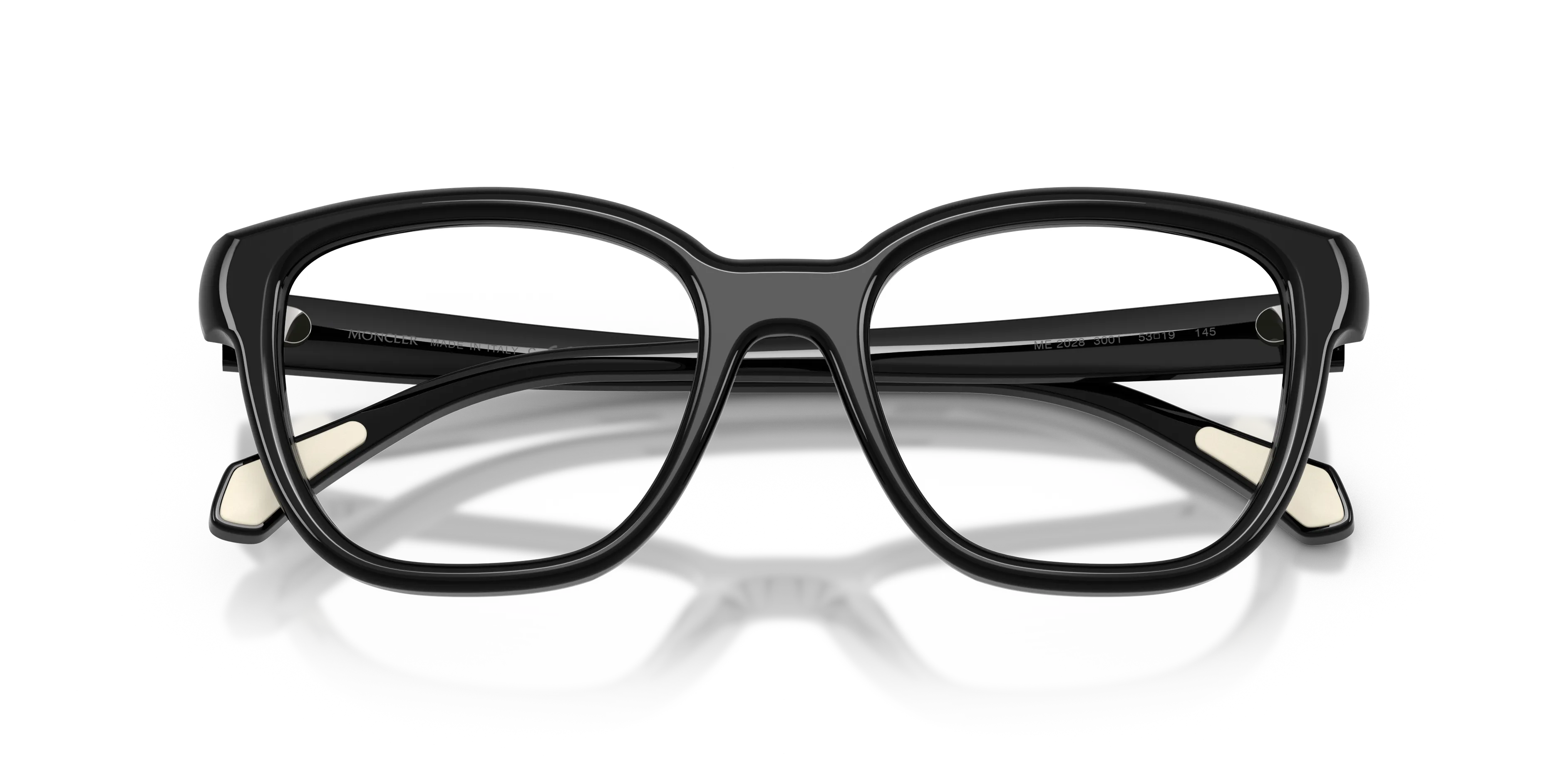Moncler ME2028 3001 Montature da vista Acetato Nero Trasparente Pillow Normale - immagine 2