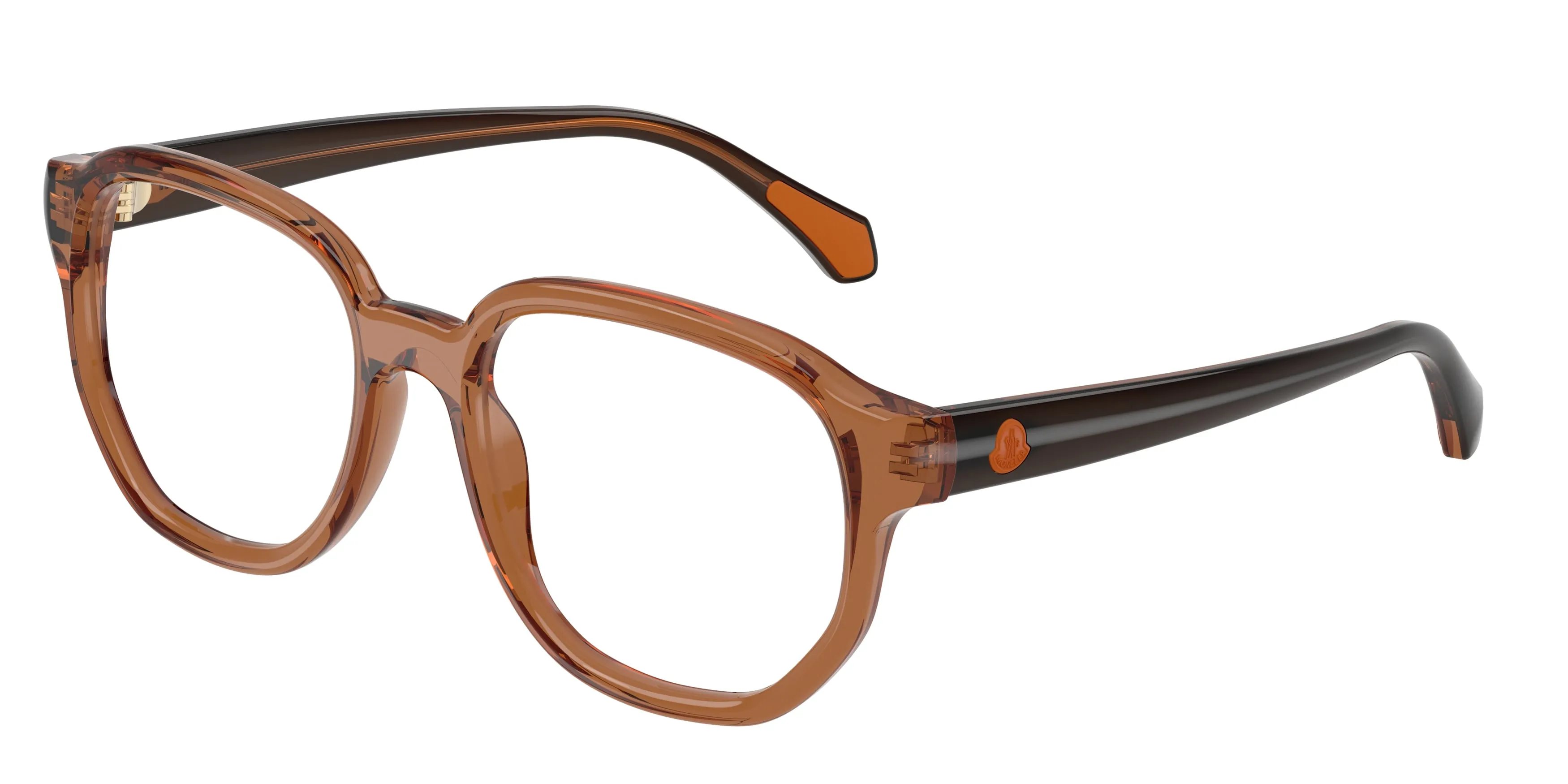 Moncler ME2027 3017 Montature da vista Acetato Marrone Trasparente Pillow Normale - immagine 1