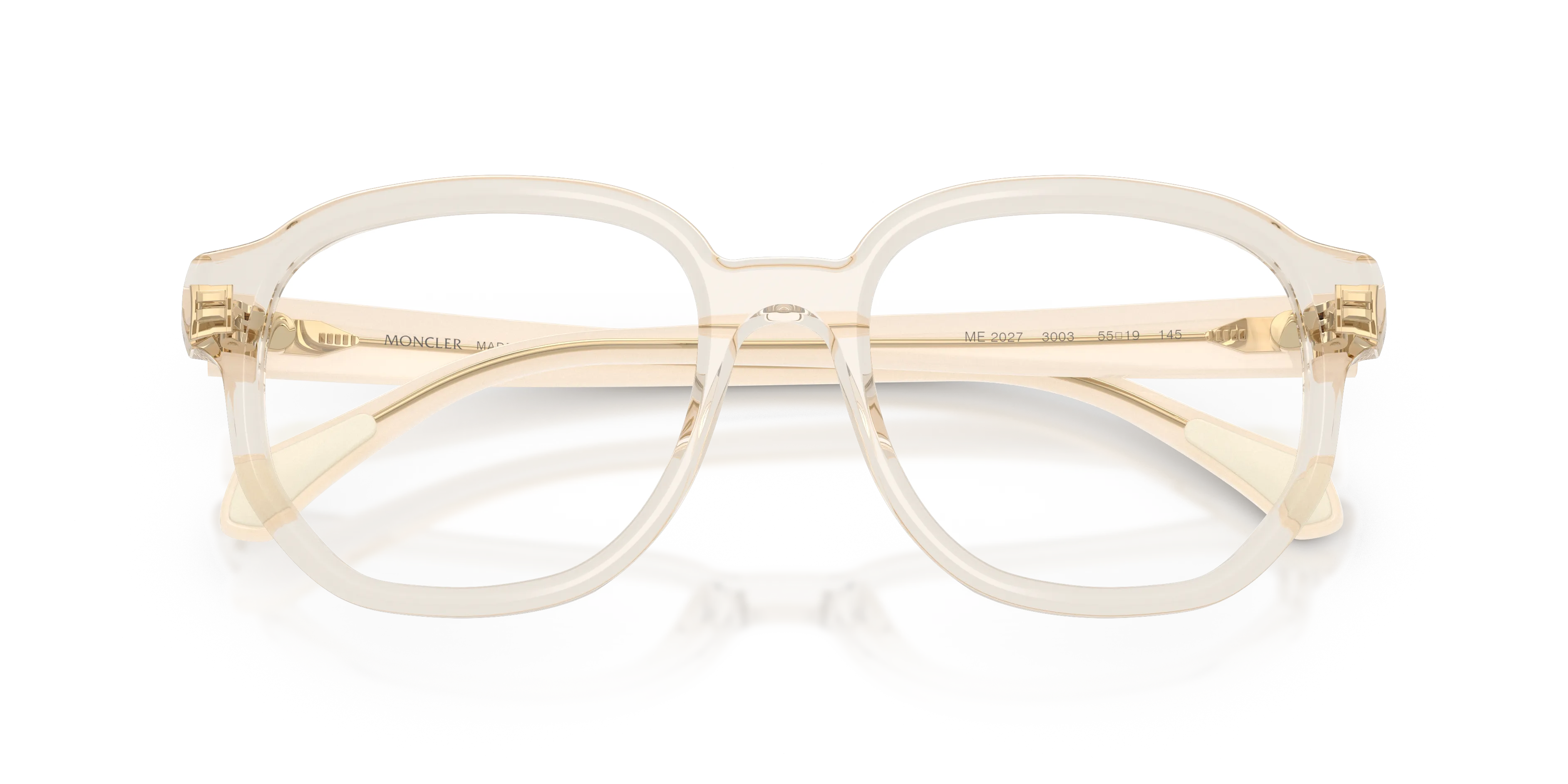 Moncler ME2027 3003 Montature da vista Acetato Bianco Trasparente Pillow Normale - immagine 2