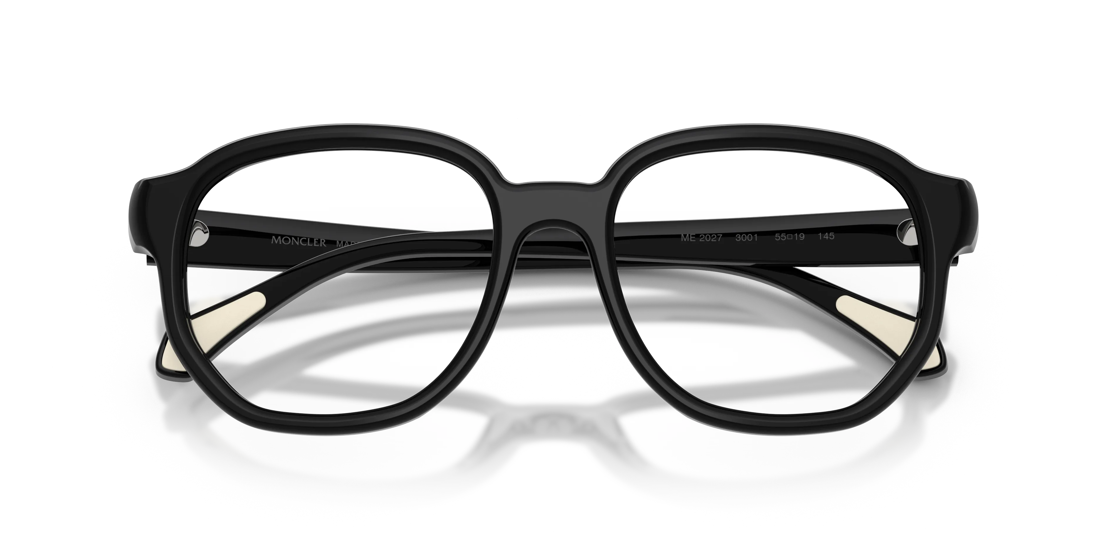 Moncler ME2027 3001 Montature da vista Acetato Nero Trasparente Pillow Normale - immagine 2