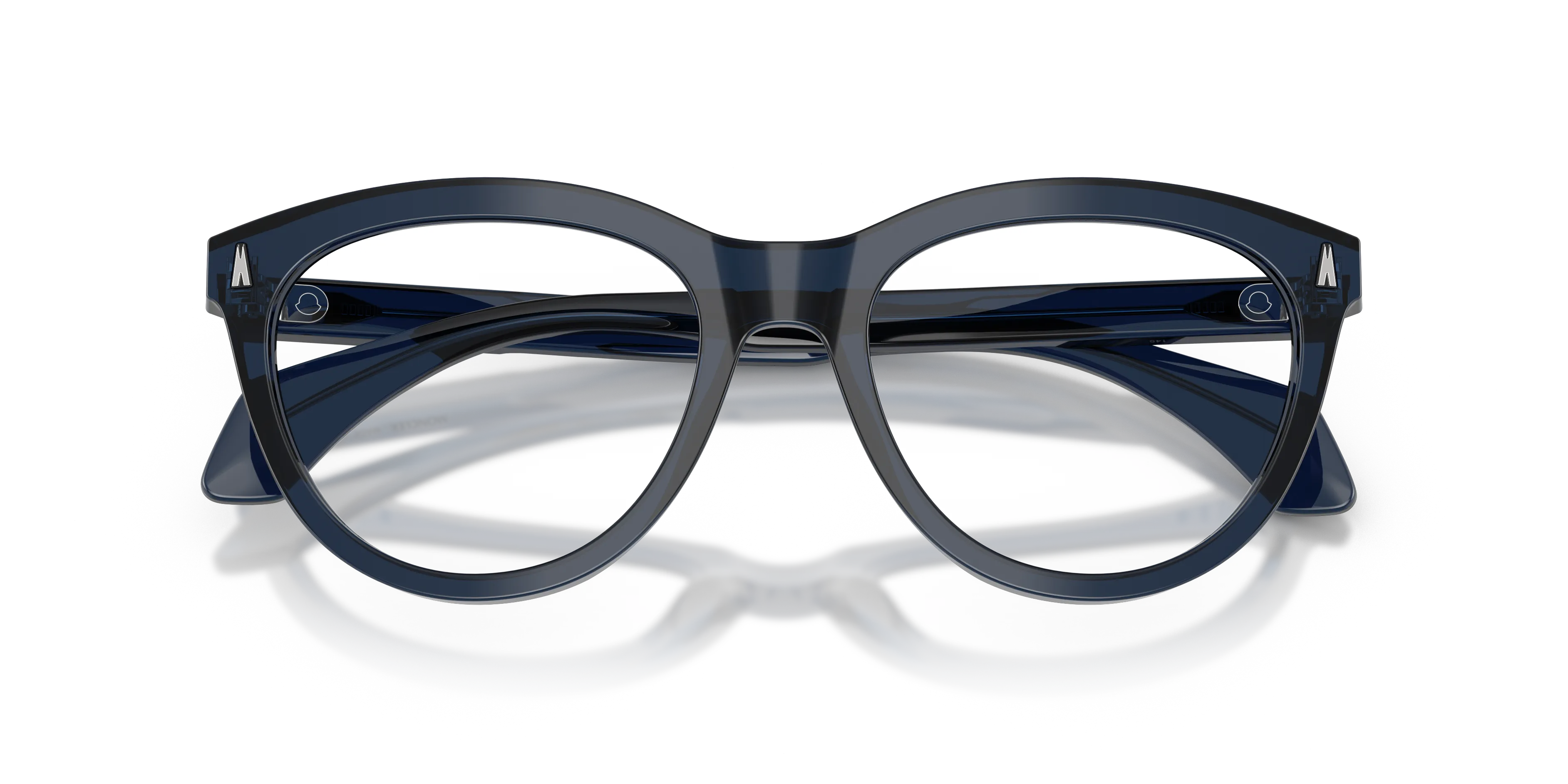 Moncler ME2026 3020 Montature da vista Acetato Blu Trasparente Rotonda Normale - immagine 2