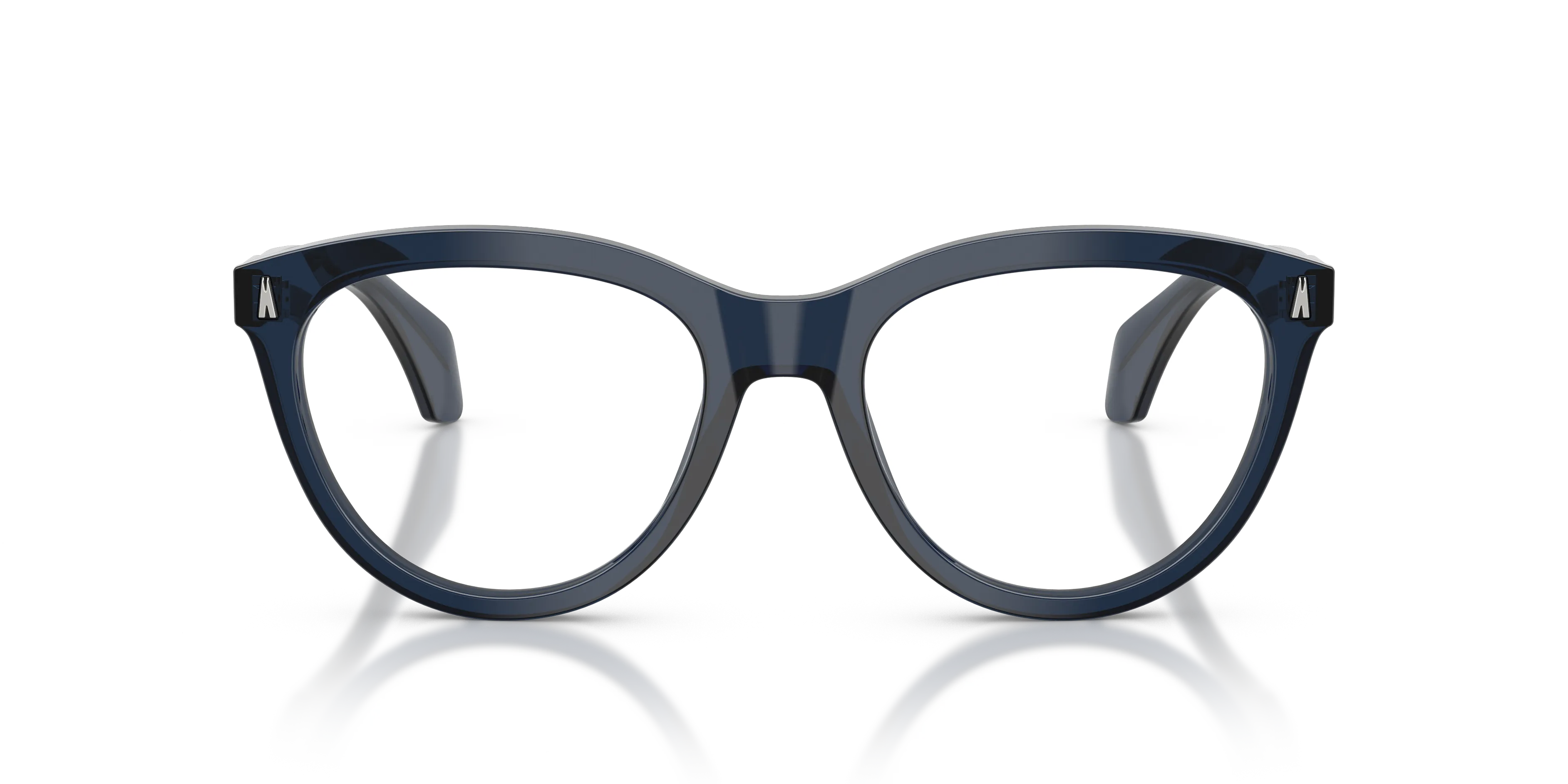 Moncler ME2026 3020 Montature da vista Acetato Blu Trasparente Rotonda Normale - immagine 3