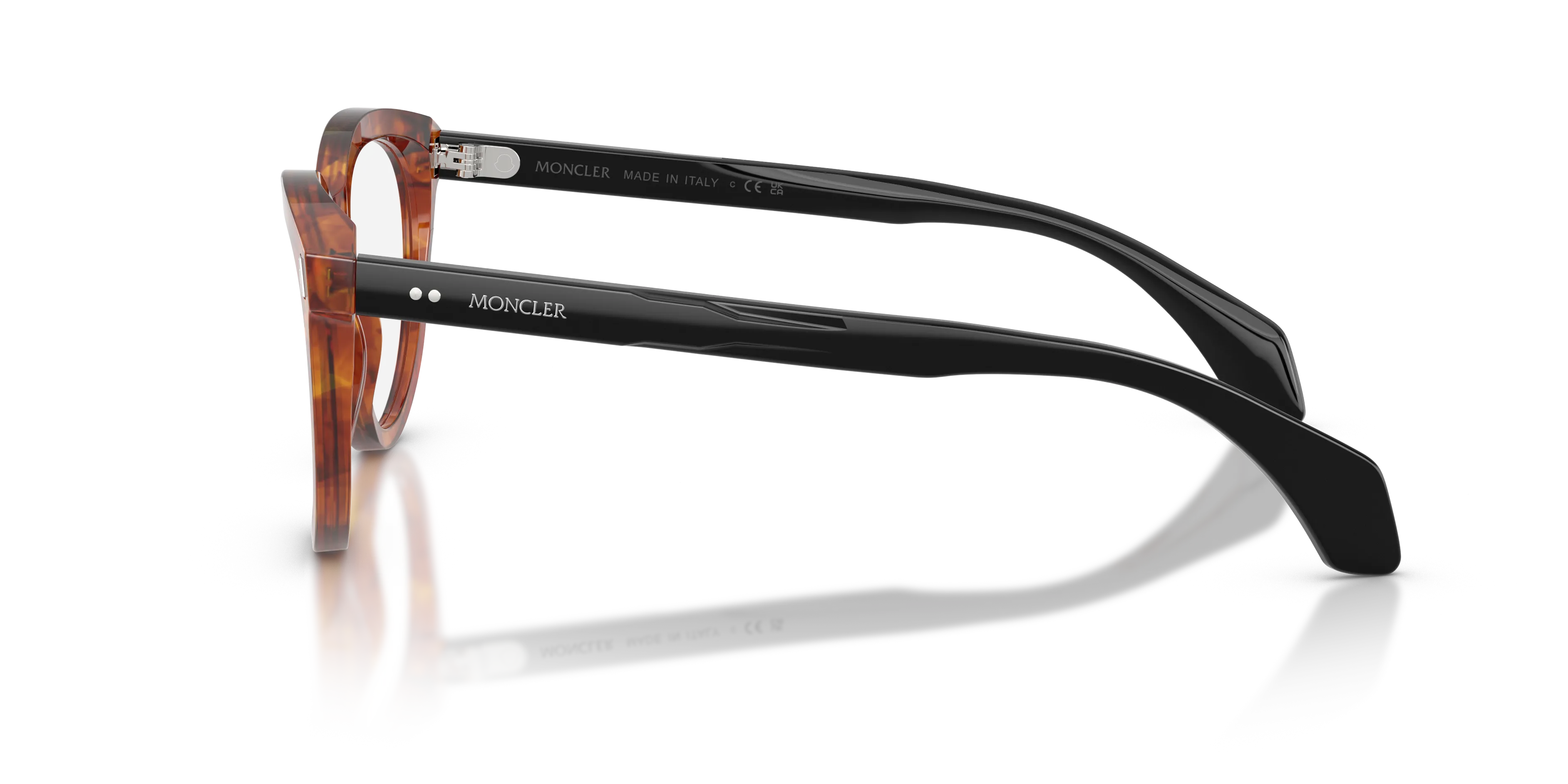 Moncler ME2026 3004 Montature da vista Acetato Tartaruga Trasparente Rotonda Normale - immagine 4