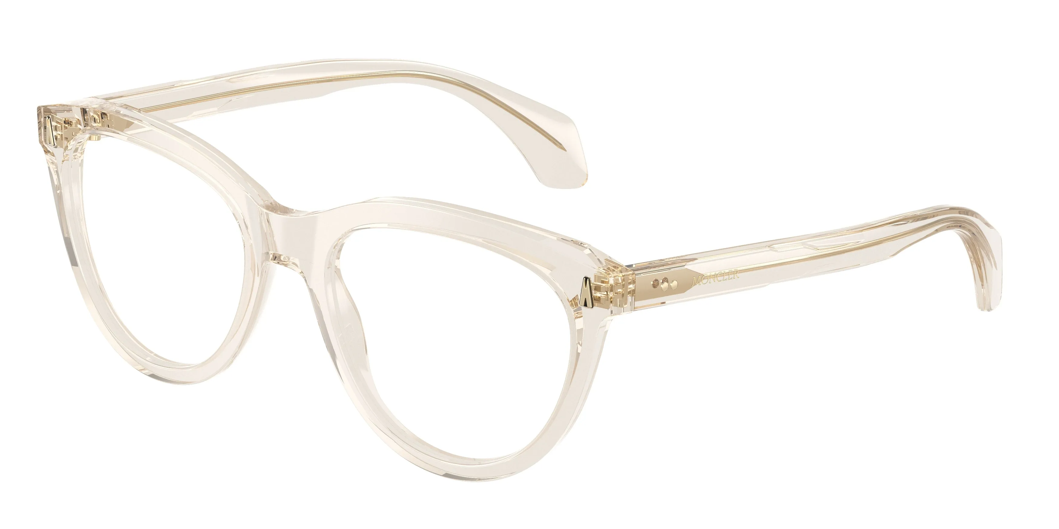 Moncler ME2026 3003 Montature da vista Acetato Bianco Trasparente Rotonda Normale - immagine 1