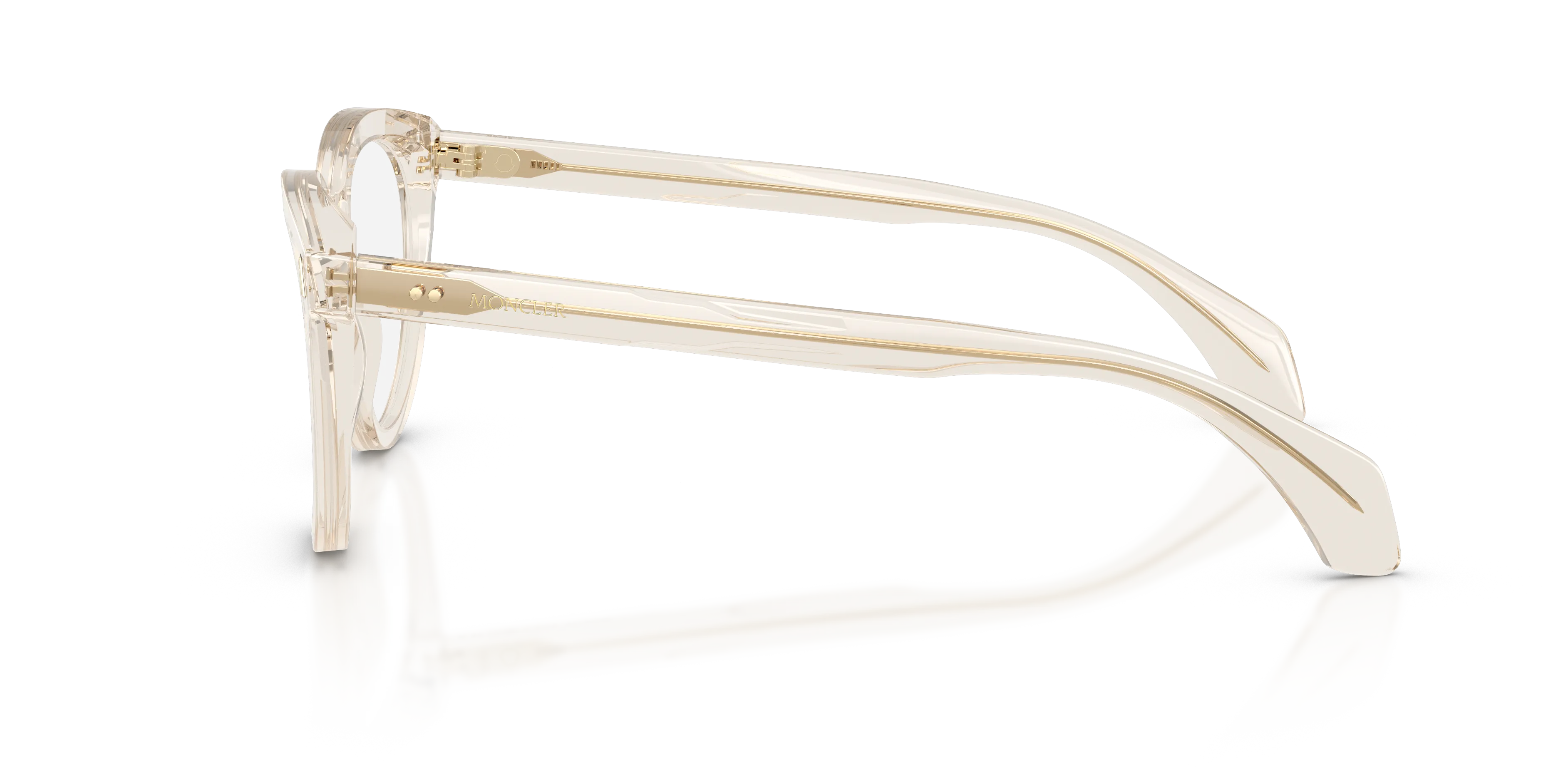 Moncler ME2026 3003 Montature da vista Acetato Bianco Trasparente Rotonda Normale - immagine 4