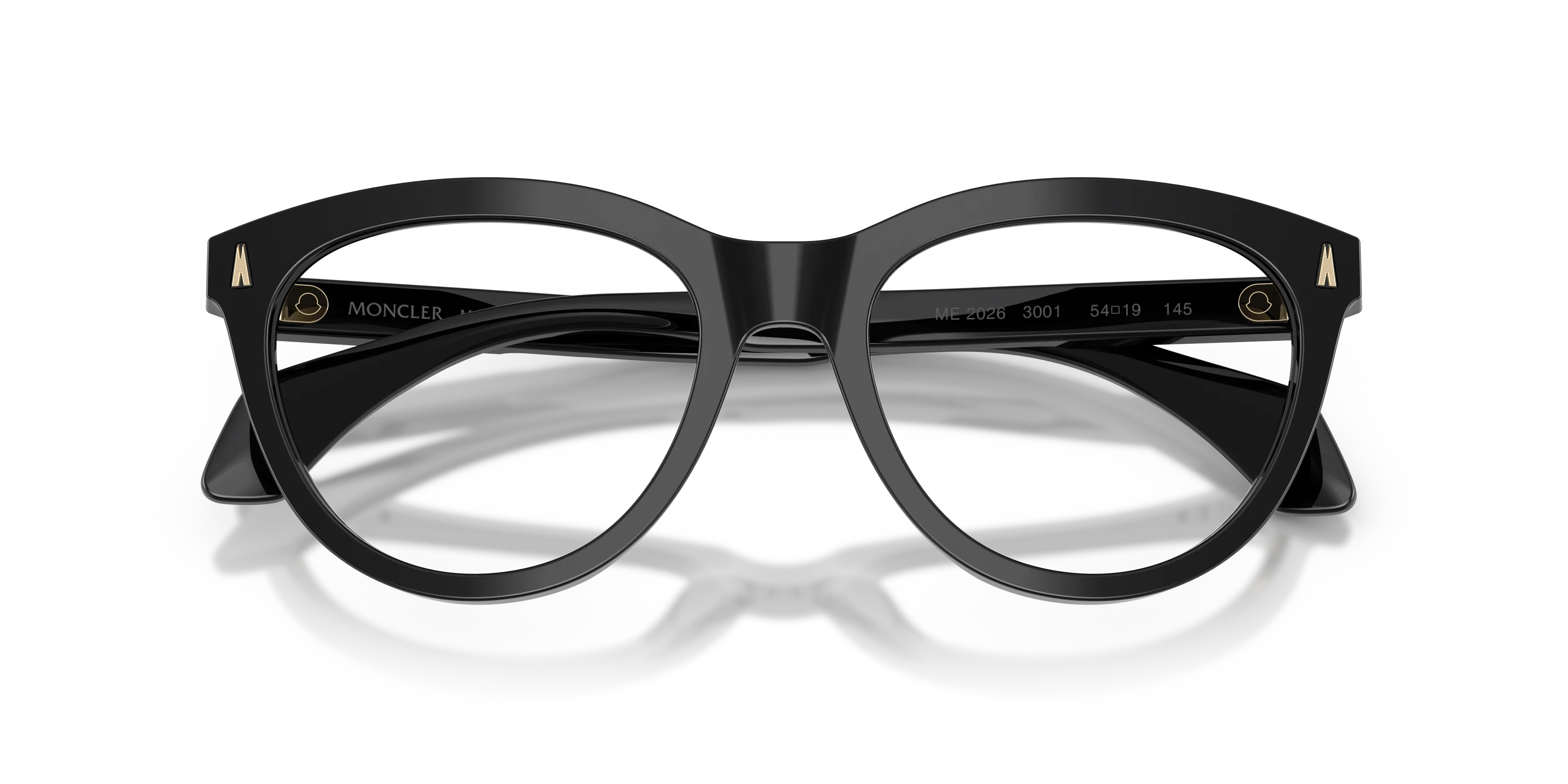 Moncler ME2026 3001 Montature da vista Acetato Nero Trasparente Rotonda Normale - immagine 2
