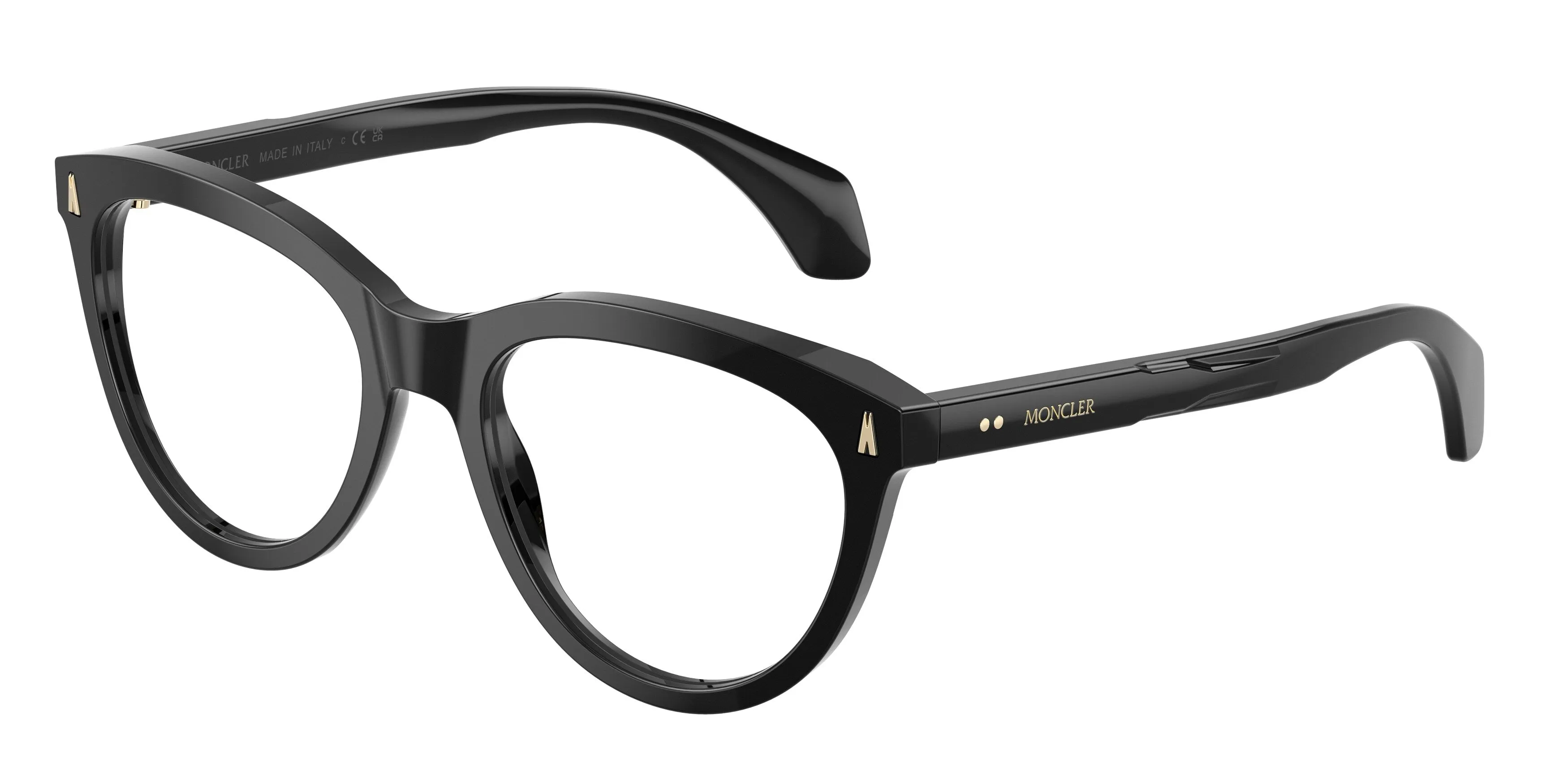 Moncler ME2026 3001 Montature da vista Acetato Nero Trasparente Rotonda Normale - immagine 1